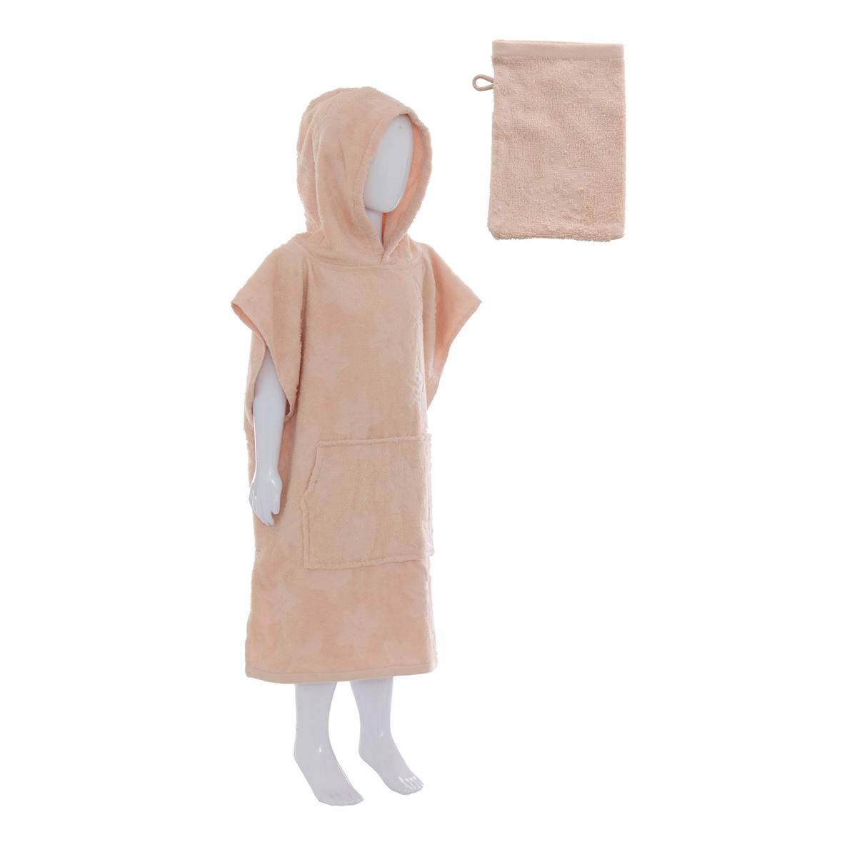 Children's bathrobe and washcloth "Orta" Pink, 55x1 cm