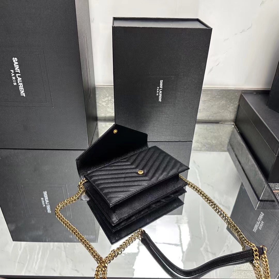 YSL Chain Shoulder Bag - Black Leather & Gold Hardware1:1High-quality replica