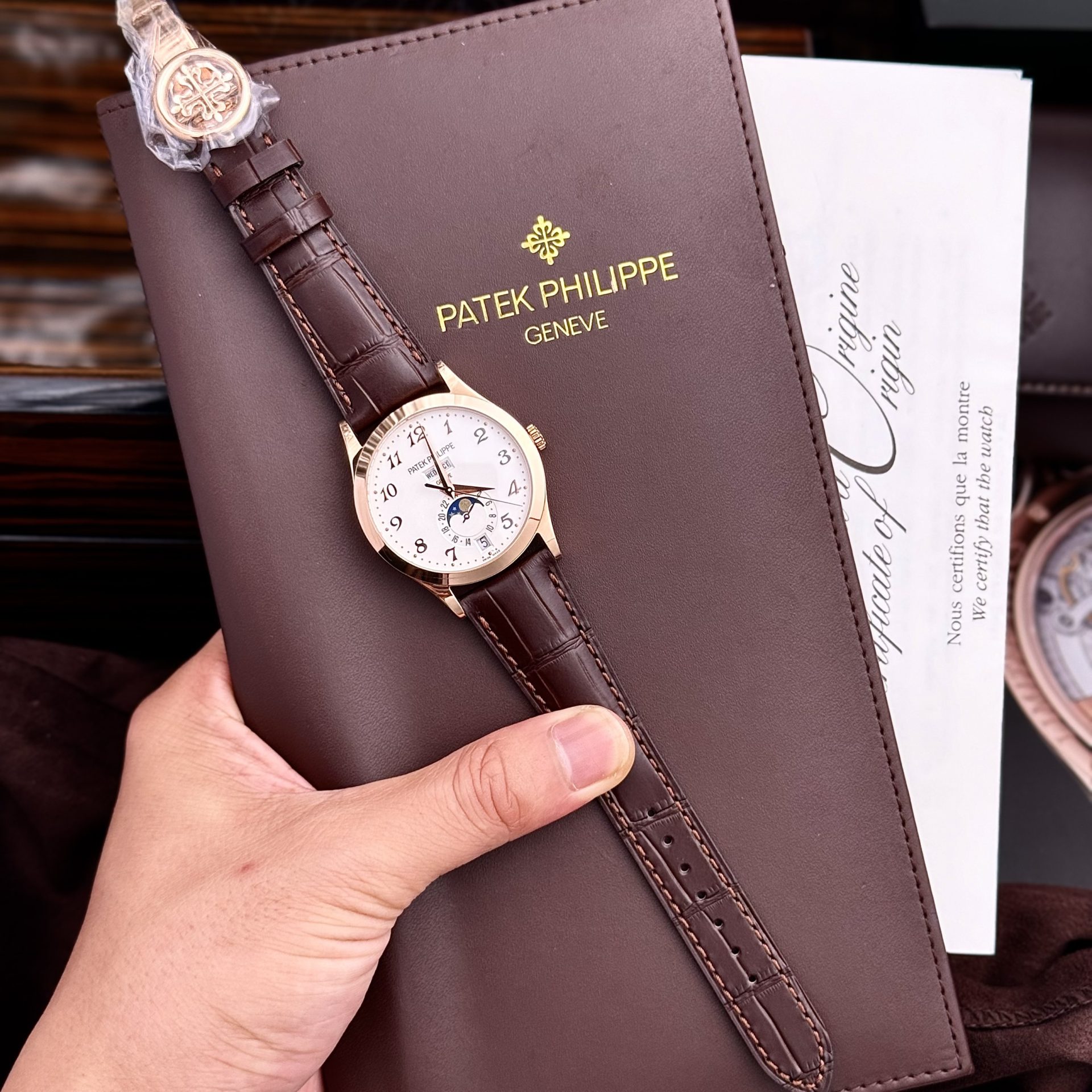 Patek Philippe Replica Watches Complications 5396R White Dial Leather Strap 38.5mm - Top club