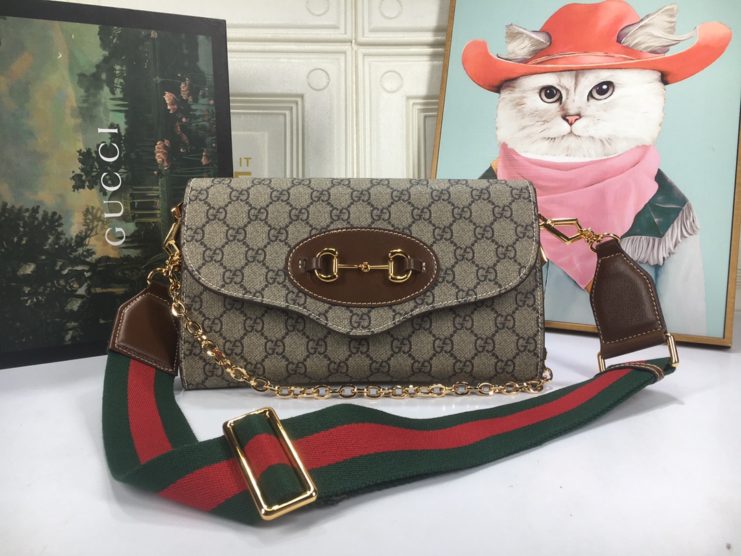 Replica Gucci Double G Horsebit 1955 Small Bag- Beige1:1High-quality replica