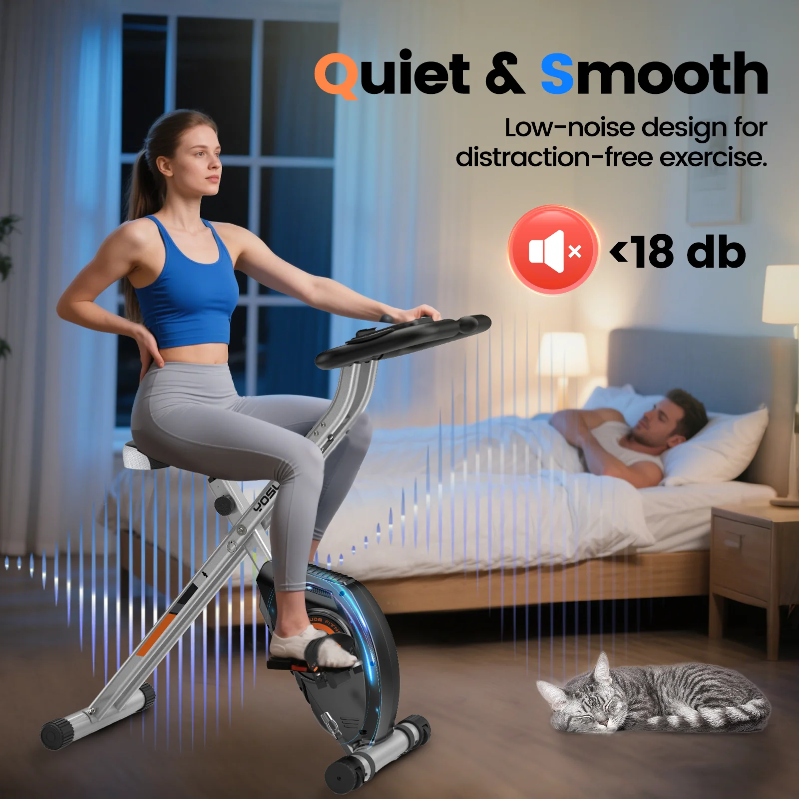 YOSUDA Folding Exercise Bike, Indoor Home Stationary Bike Workout 270LB Capacity - Image 4