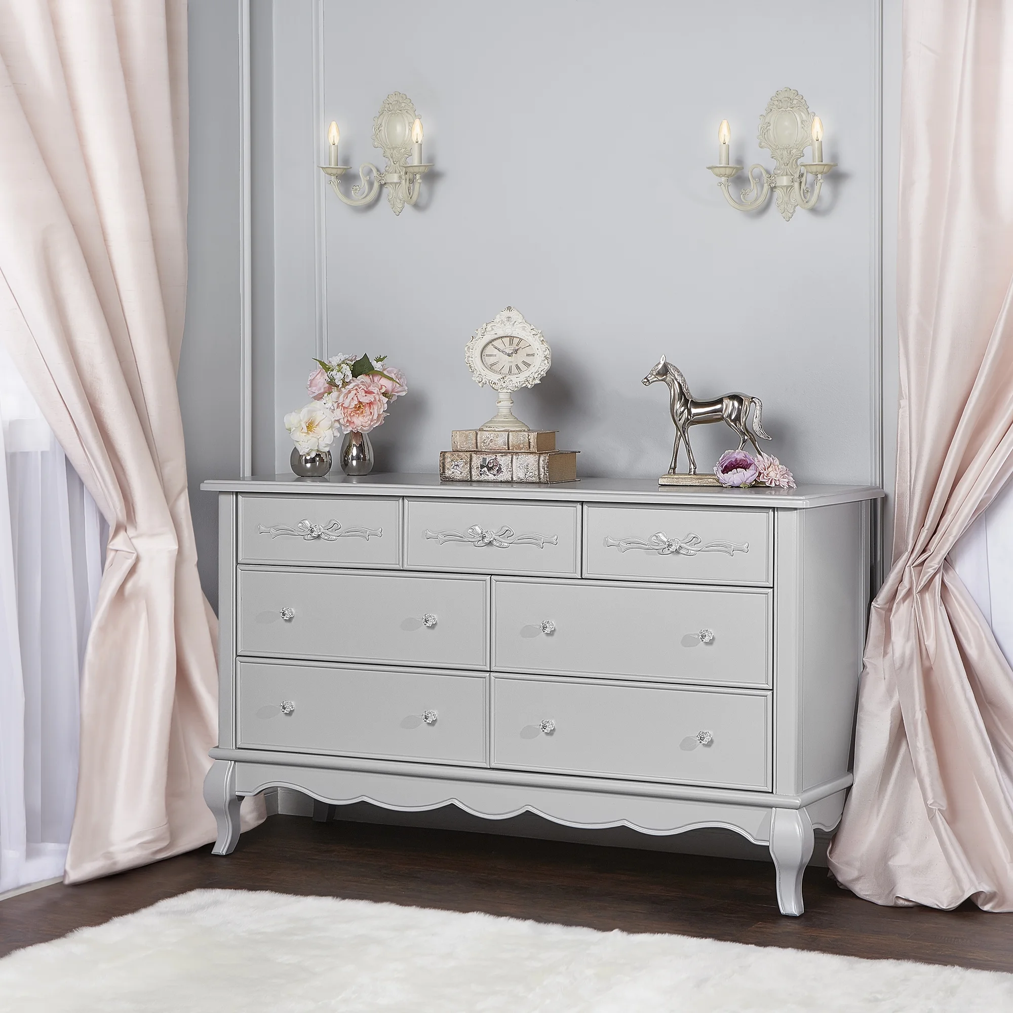 Evolur Aurora 7-Drawer Double Dresser in Ivory Lace, Spacious Drawers - Image 26
