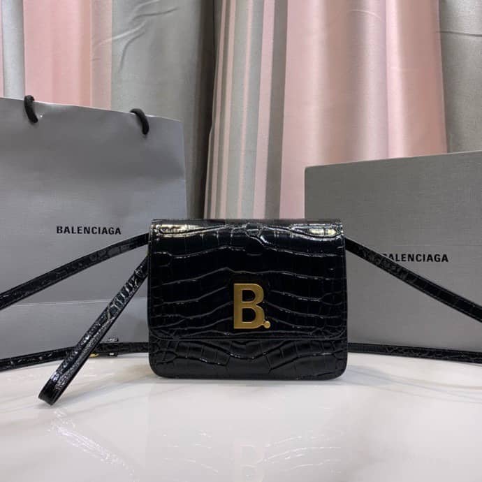 Balenciaga Crocodile Embossed Box Replica Shoulder Bag - Replicaclubs
