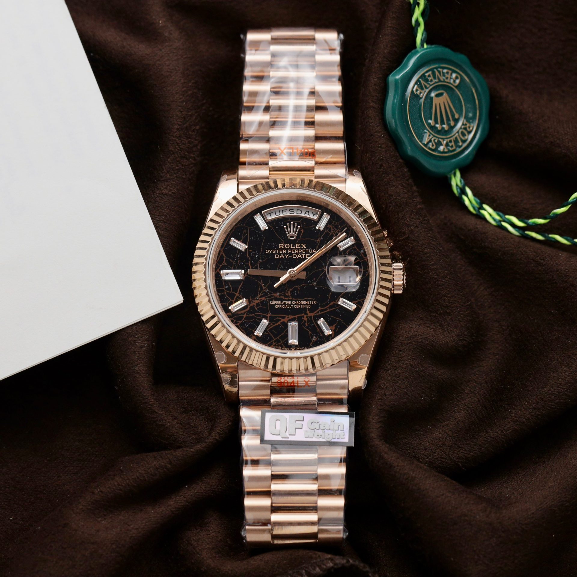 Rolex Replica Watch Day-Date 228235 Lava Dial Weight 185 Grams QF Factory 40mm - Elite Watch Atelier