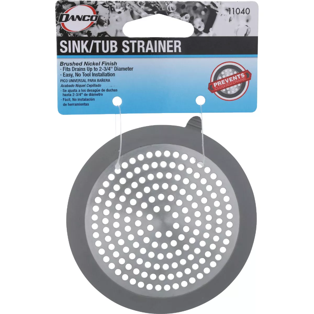 Danco Brushed Nickel Hair Catcher and Drain Protector For Bathroom Sink & Bathtub