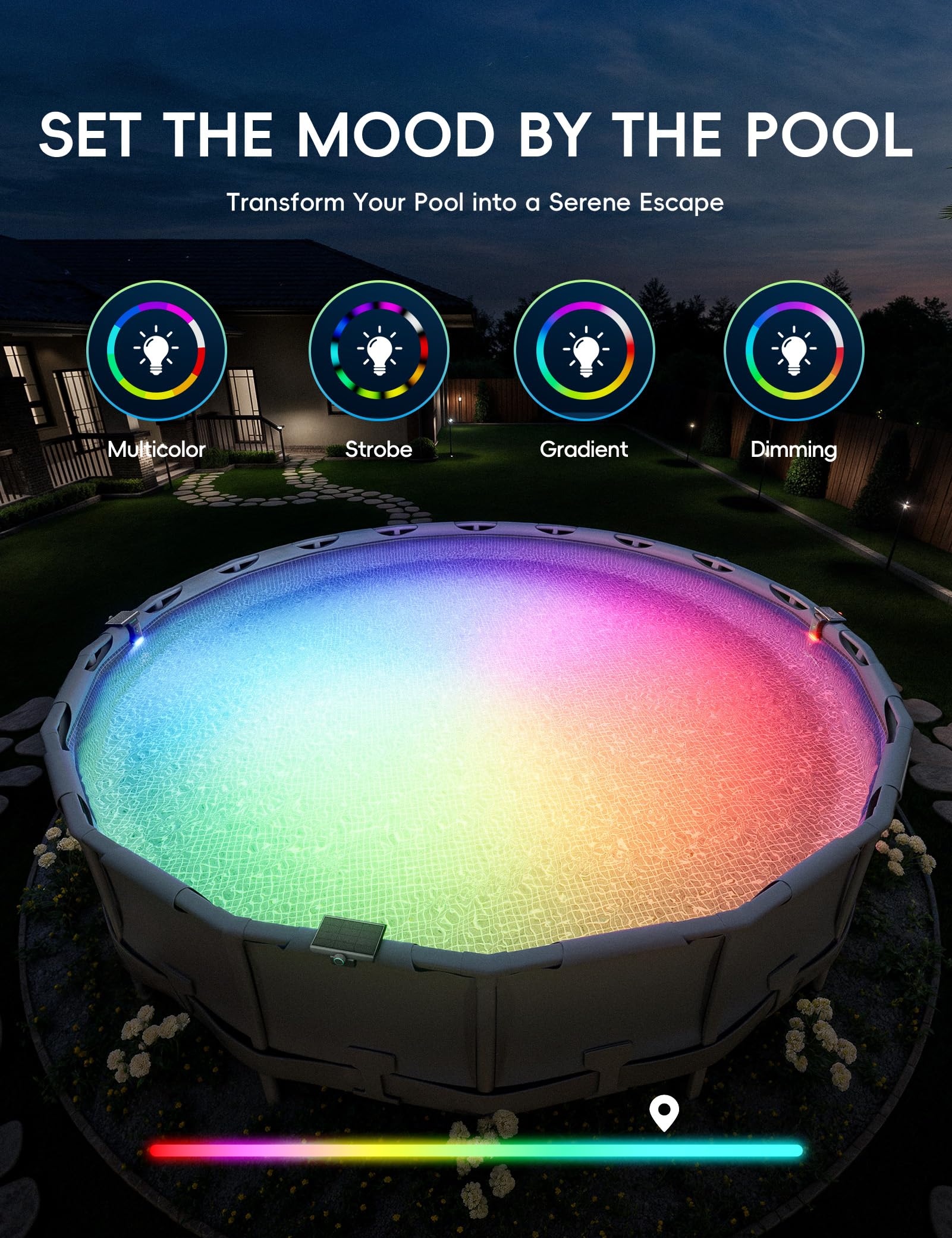 Solar LED Pool Light - 42 LEDs, 10 Color Options - Image 24 Solar LED Pool Light - 42 LEDs, 10 Color Options - Image 24
