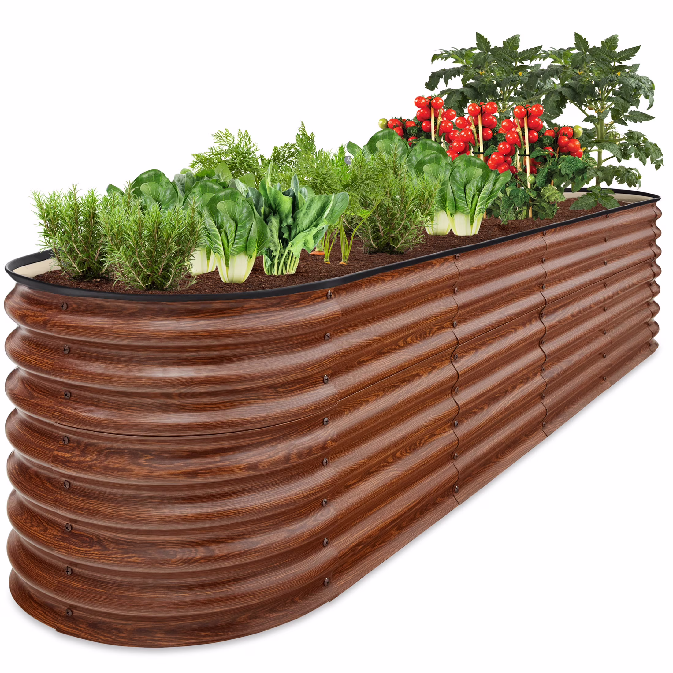 Best Choice Products 8x2x2ft Metal Raised Garden Bed, Oval Outdoor Planter Box w/ 4 Support Bars - Charcoal - Image 15