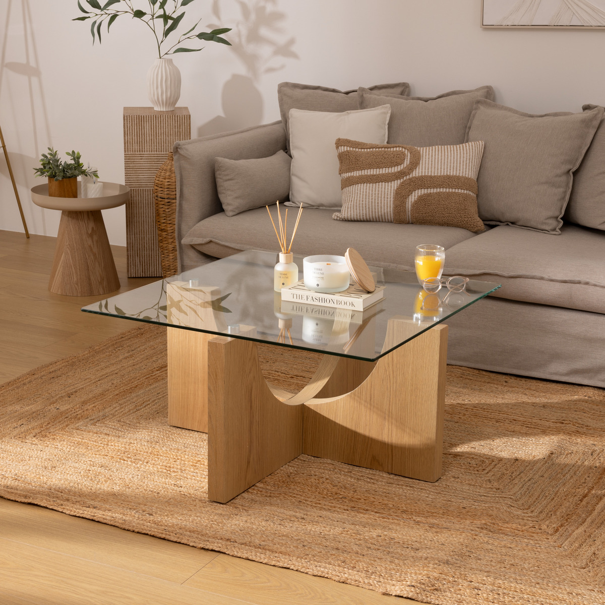 Coffee table "Etini" Honey, 85x85x45 cm