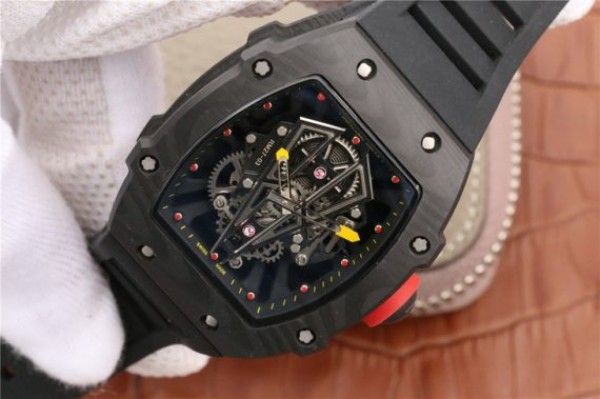 Replica Richard Mille RM027-03 Full Black Carbon Skeleton Dial Black Rubber Strap 6T51 - Elite Watch Atelier