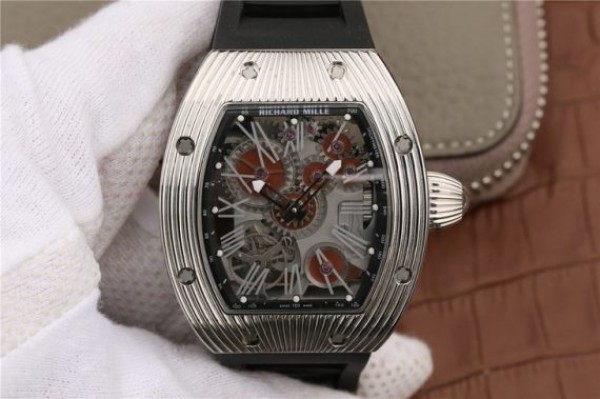Replica Richard Mille RM018 Hommage a Boucheron SS Brown Skeleton Dial Black Rubber Strap 6T51 - Top club