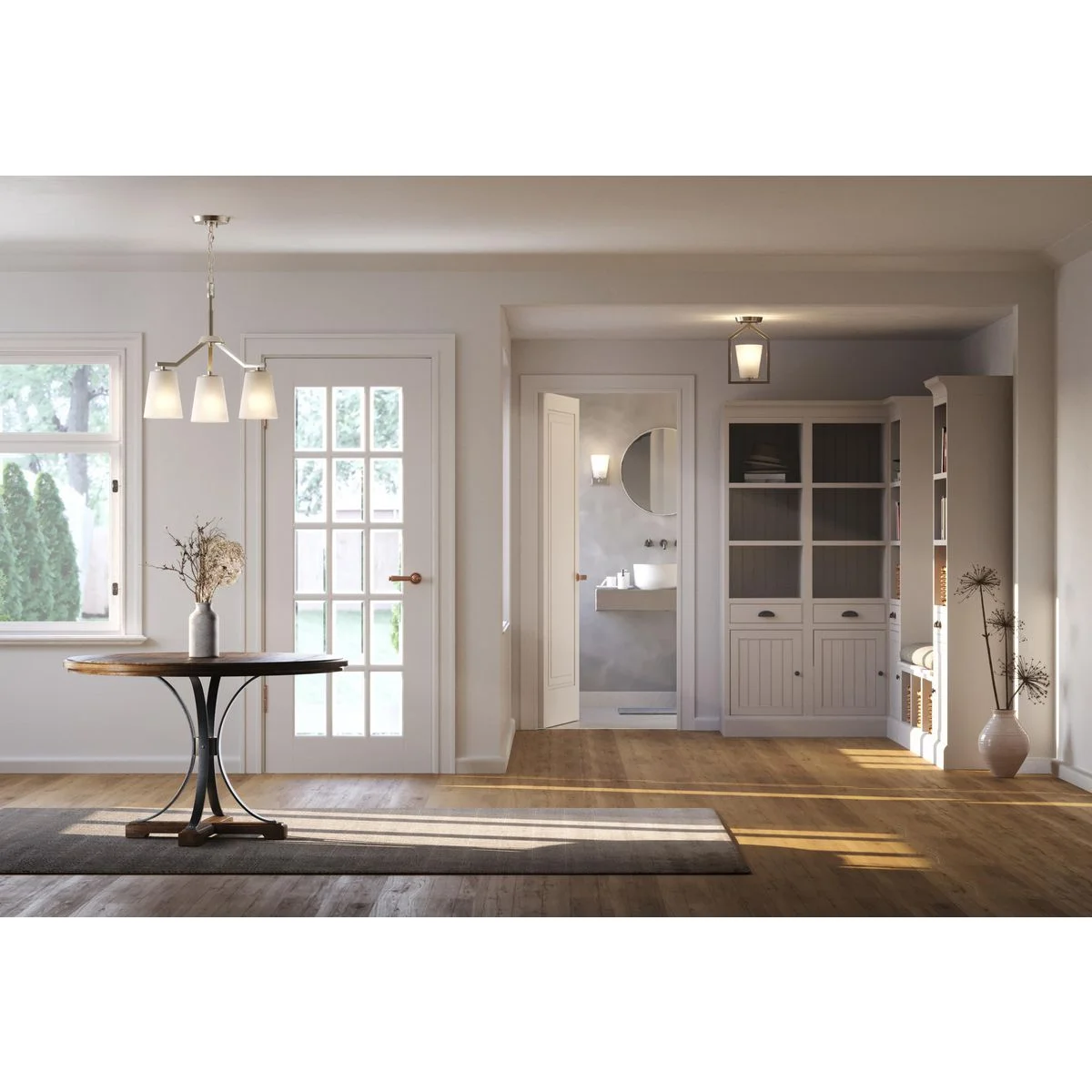 Progress Lighting - Vertex - 3 Light Convertible Chandelier In Contemporary