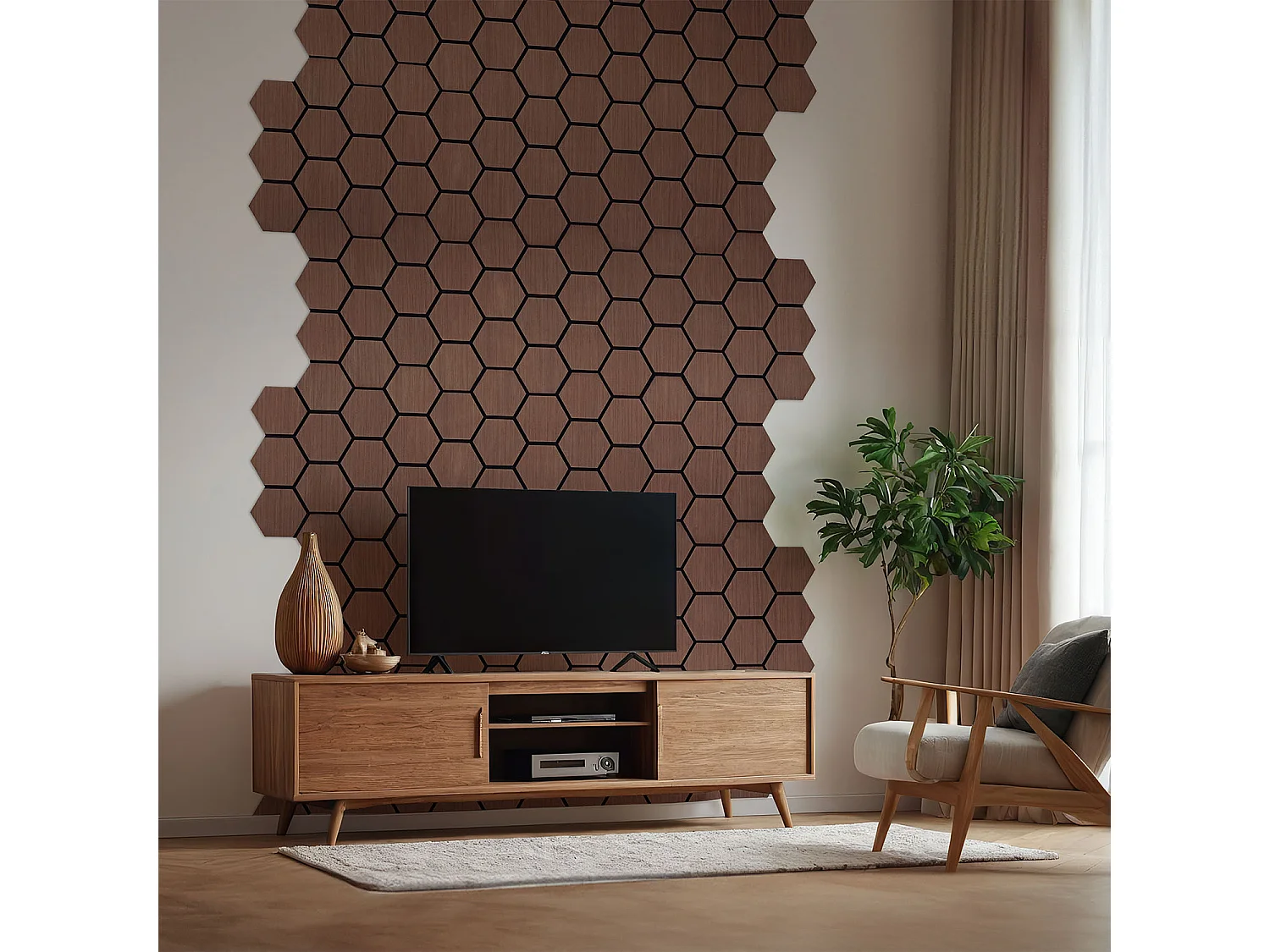 Panneau mural 62x76x2 cm marron