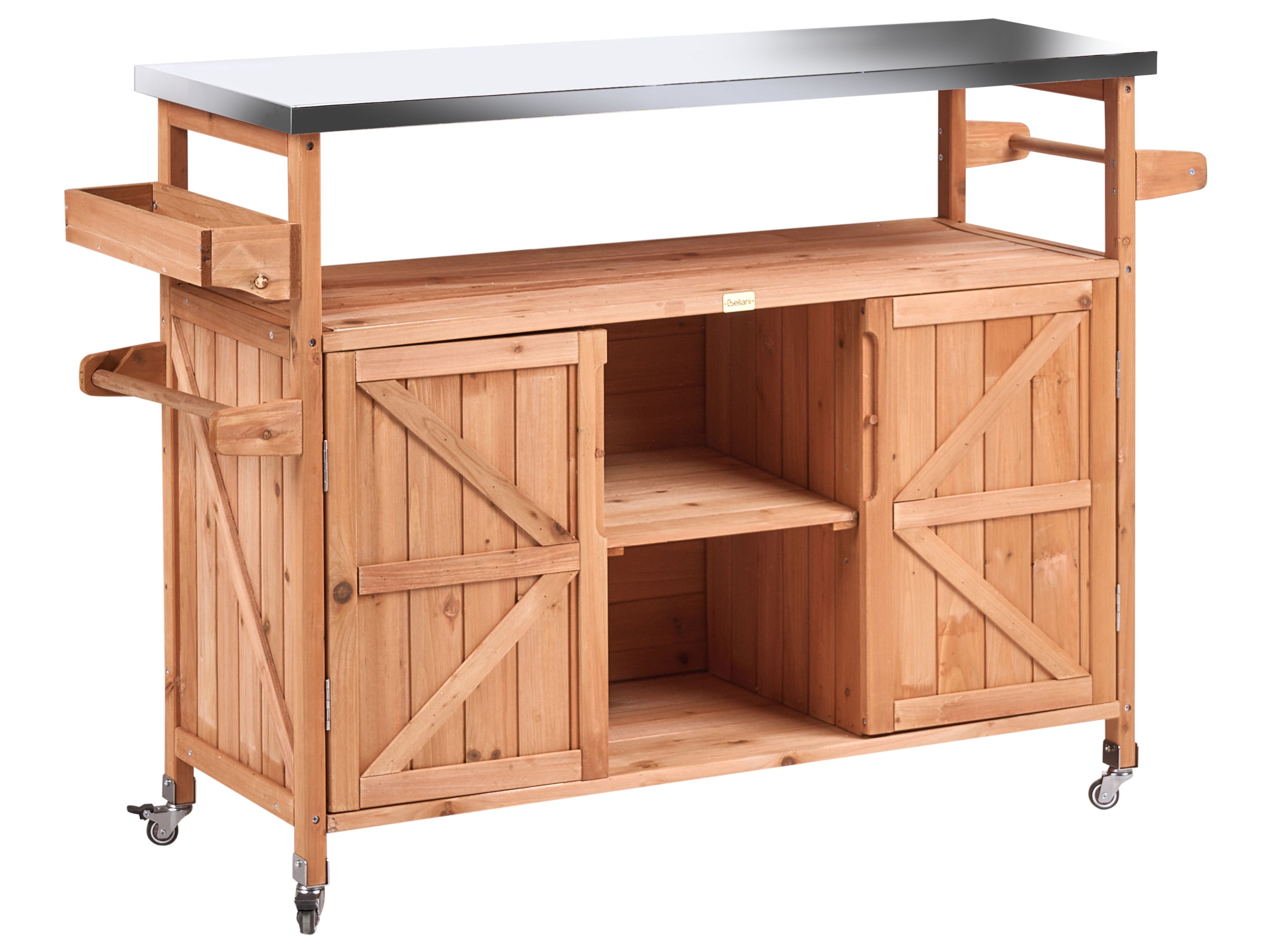 Outdoor Kitchen Island SCANNO Fir Wood Light Brown