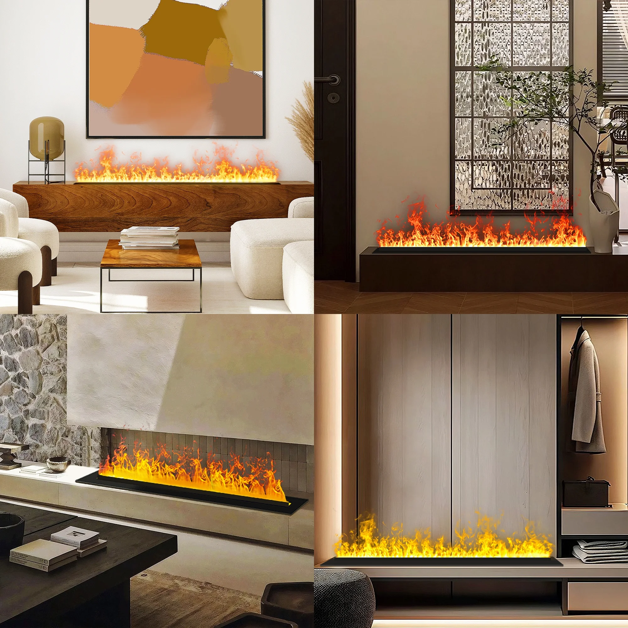 31.5-inch Water Vapor Fireplac with Dual-mode Water Supply System,Vapor Fireplace with 3D Realistic Flame,Electric Fireplace with Remote/Touch Control for Timer,Dimmable - Image 8