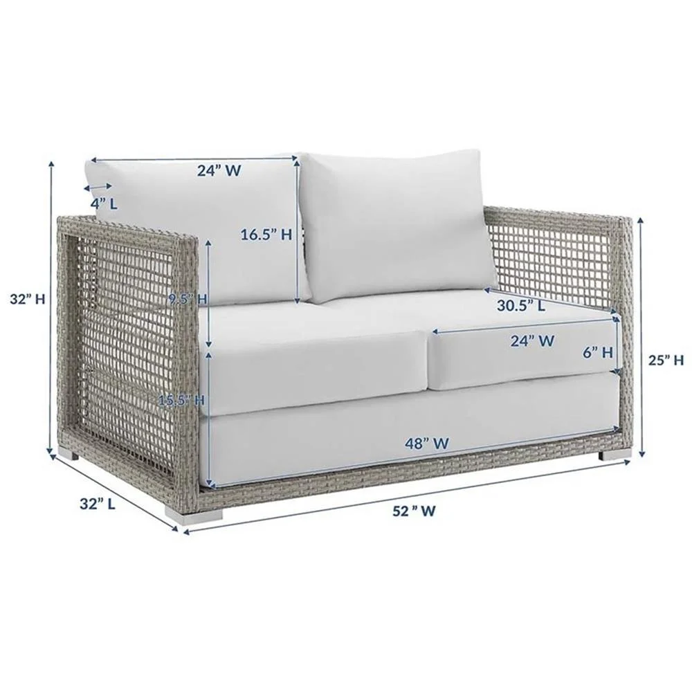 Afuera Living Wicker Patio Loveseat in Gray - Image 22