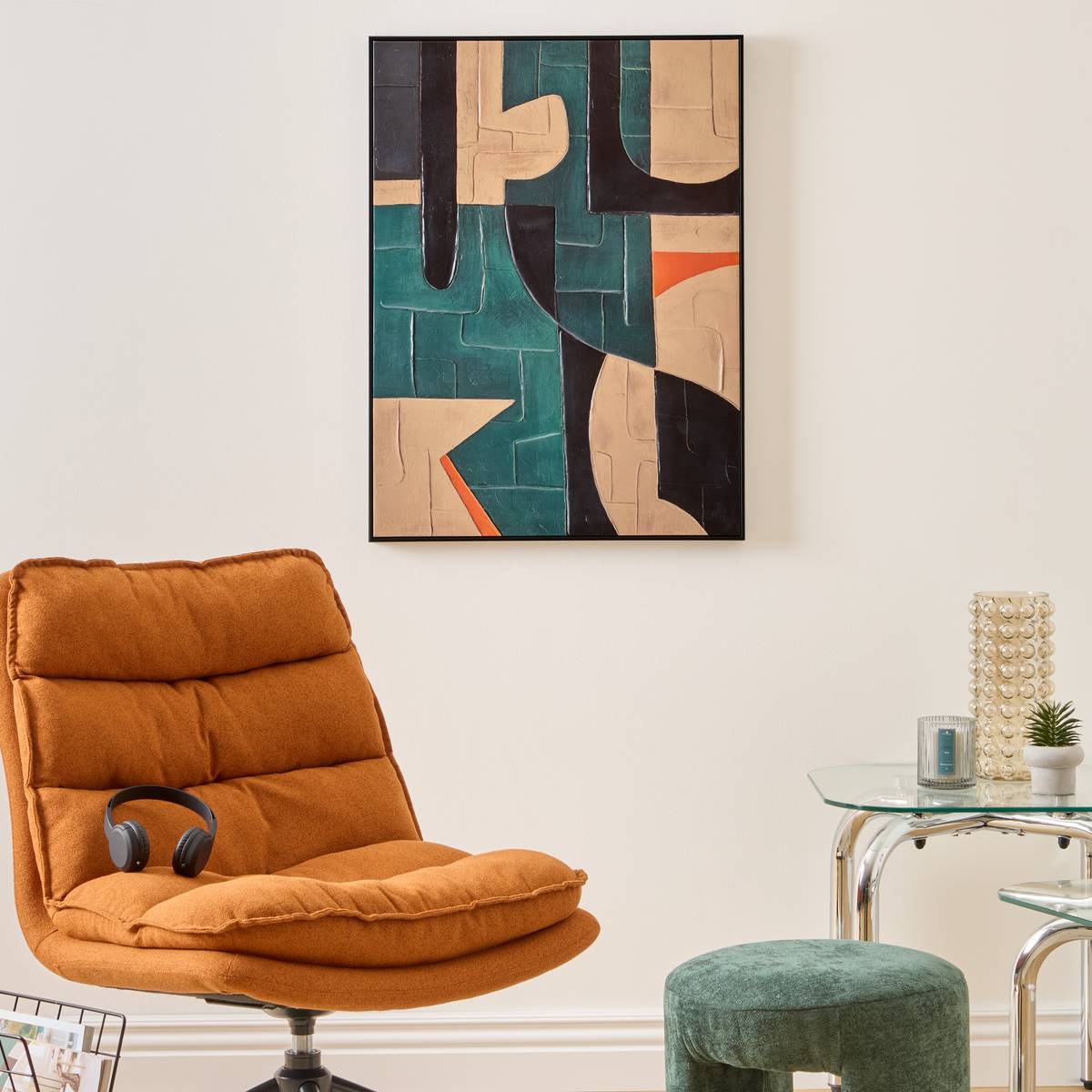 Framed Painting "Kelton" Green, 58x78 cm