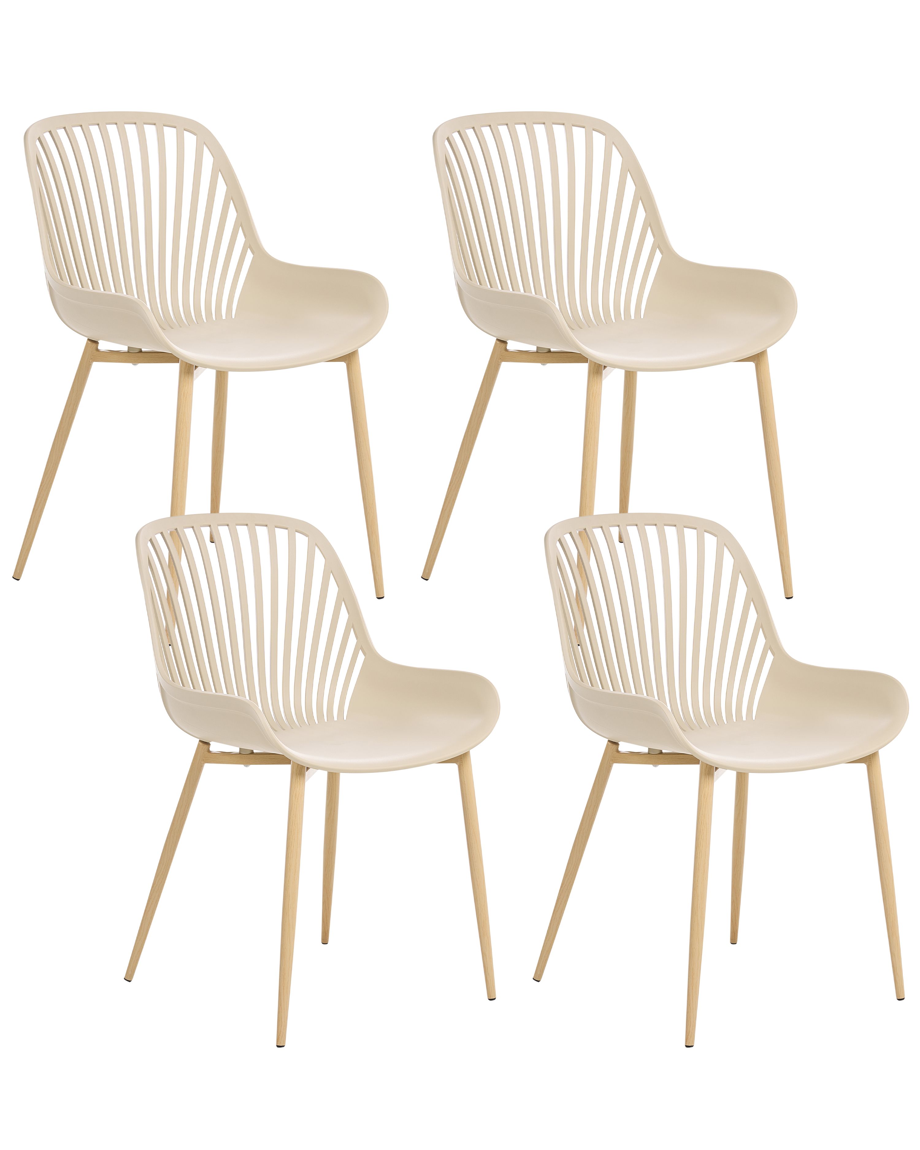 Set of 4 Dining Chairs KLEVE Beige