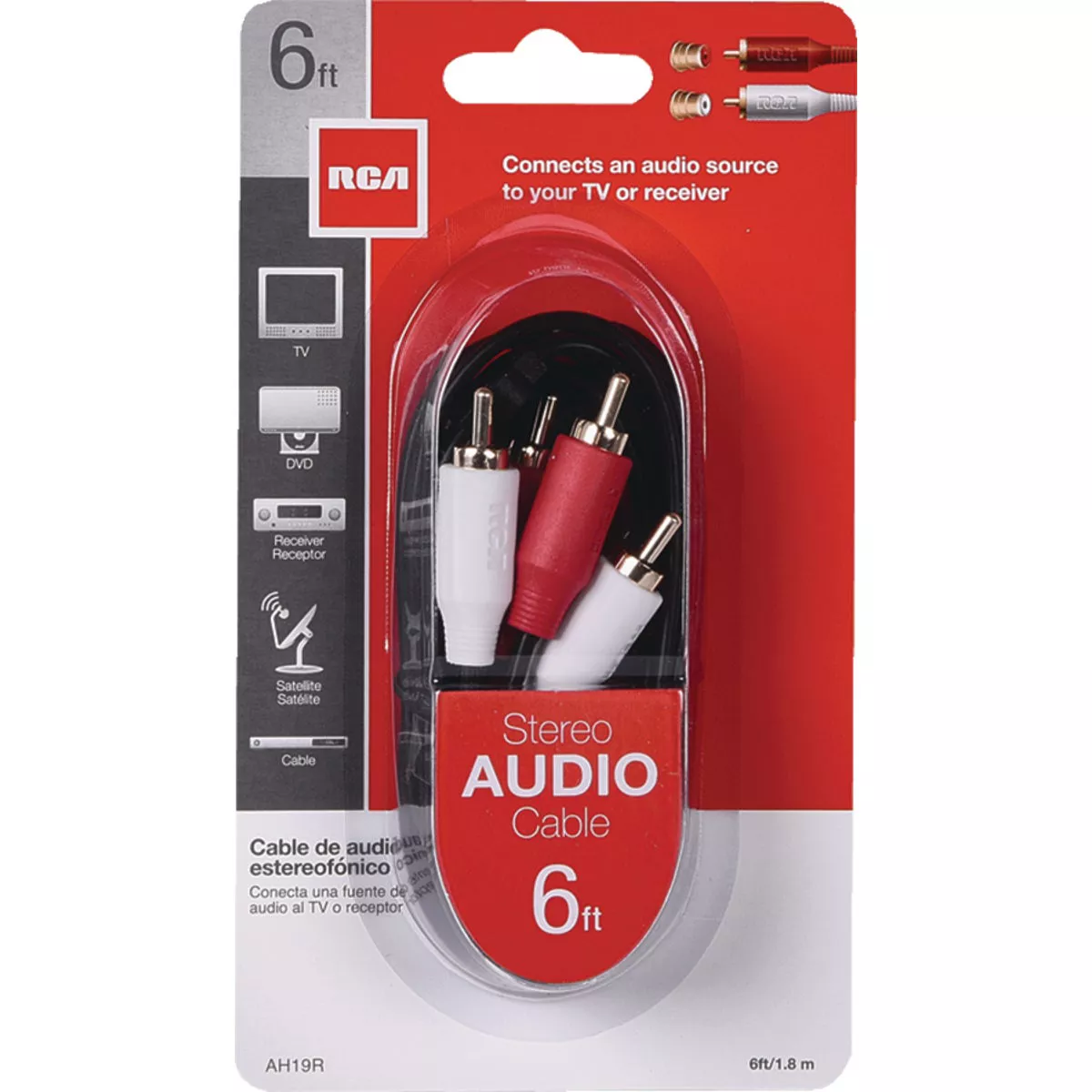 RCA 6 Ft. Black Stereo Audio Cable