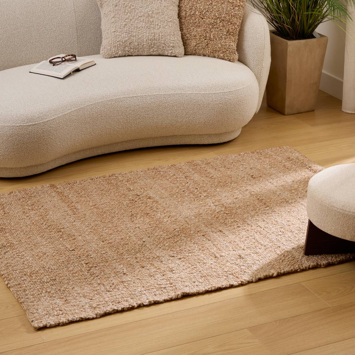 Wool effect rug "Volna" Camel, 170x118 cm