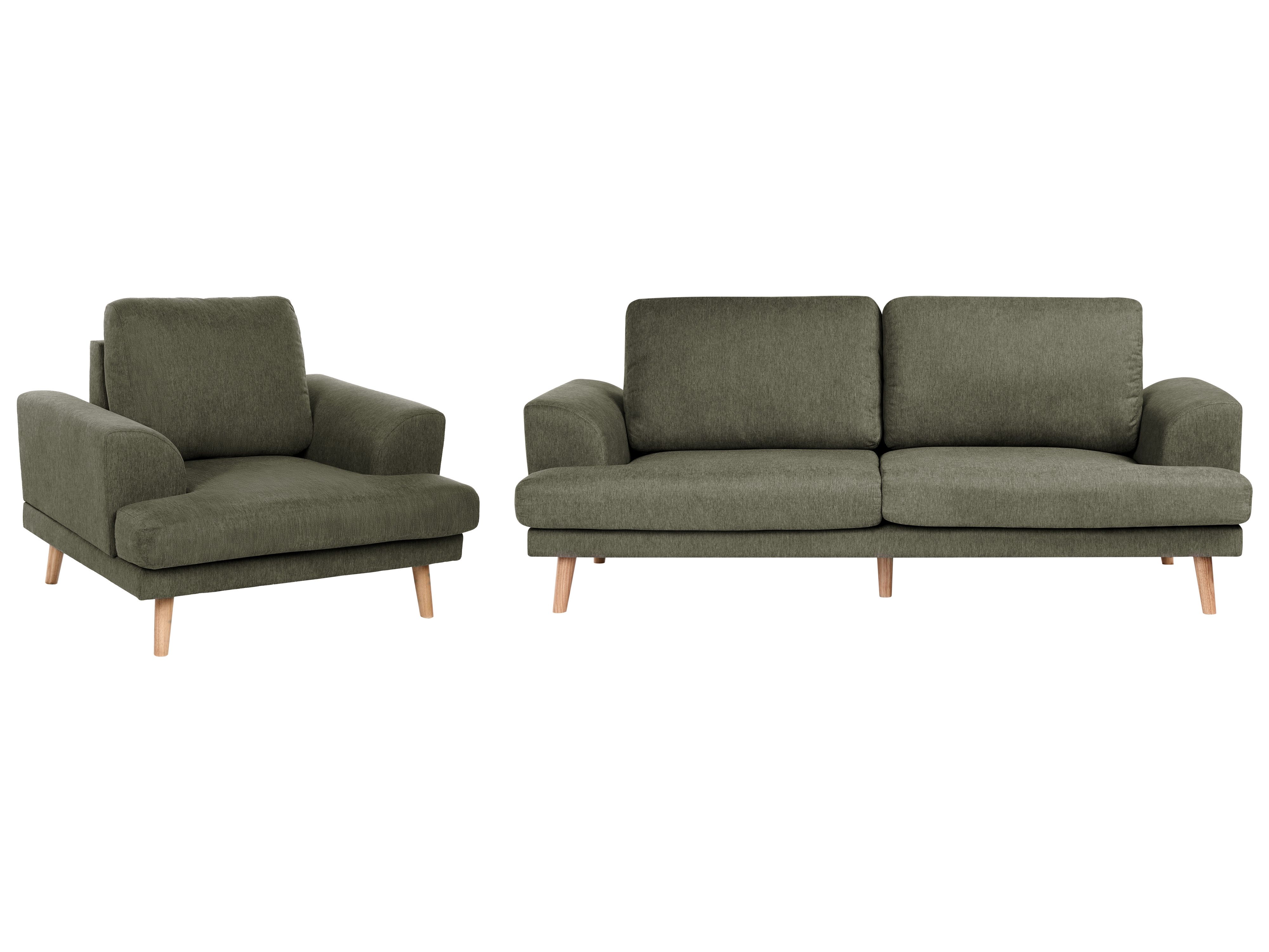 Living Room Set 4 Seater KILDAL Fabric Green