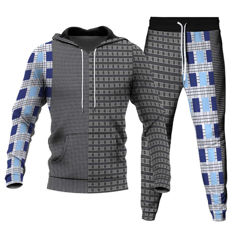 Men's Personalized Printed Hoodie Set 007