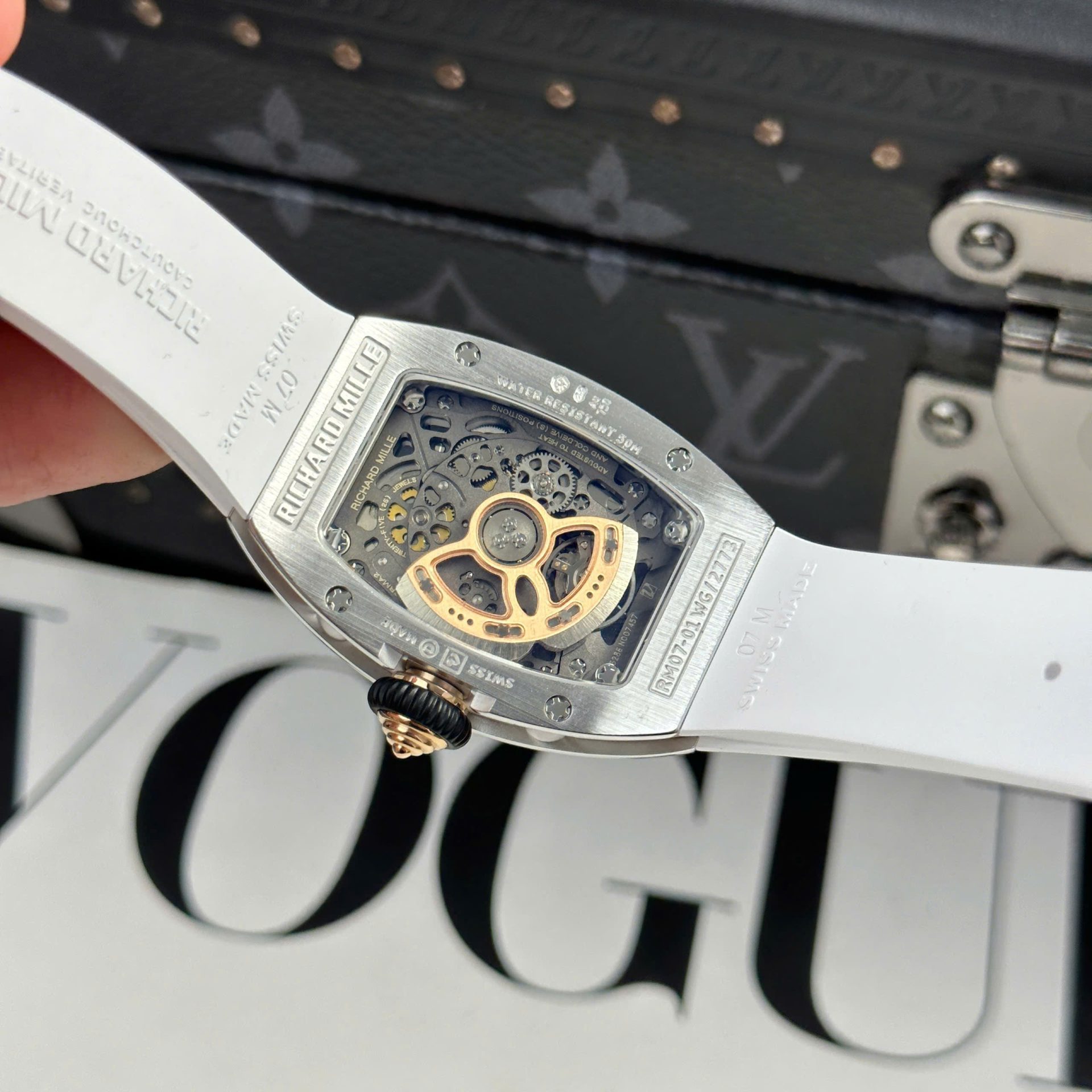 Richard Mille RM07-01 Best Replica Watches Diamonds White Rubber Strap ZF Factory 36mm - Top club