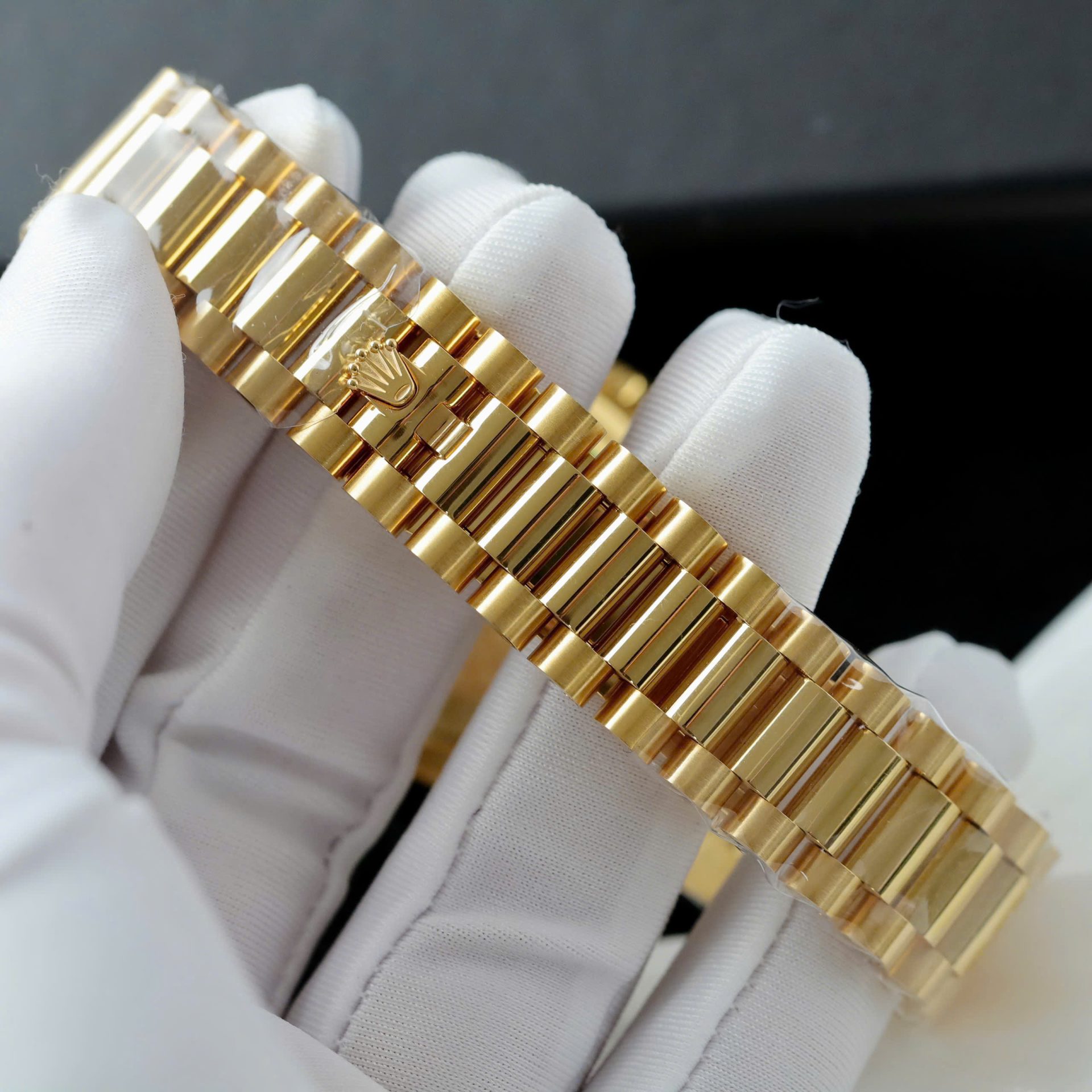 Rolex Day-Date Dial Green Copies Watch Weight 160gram Custom Gold Wrapped 36mm - Elite Watch Atelier