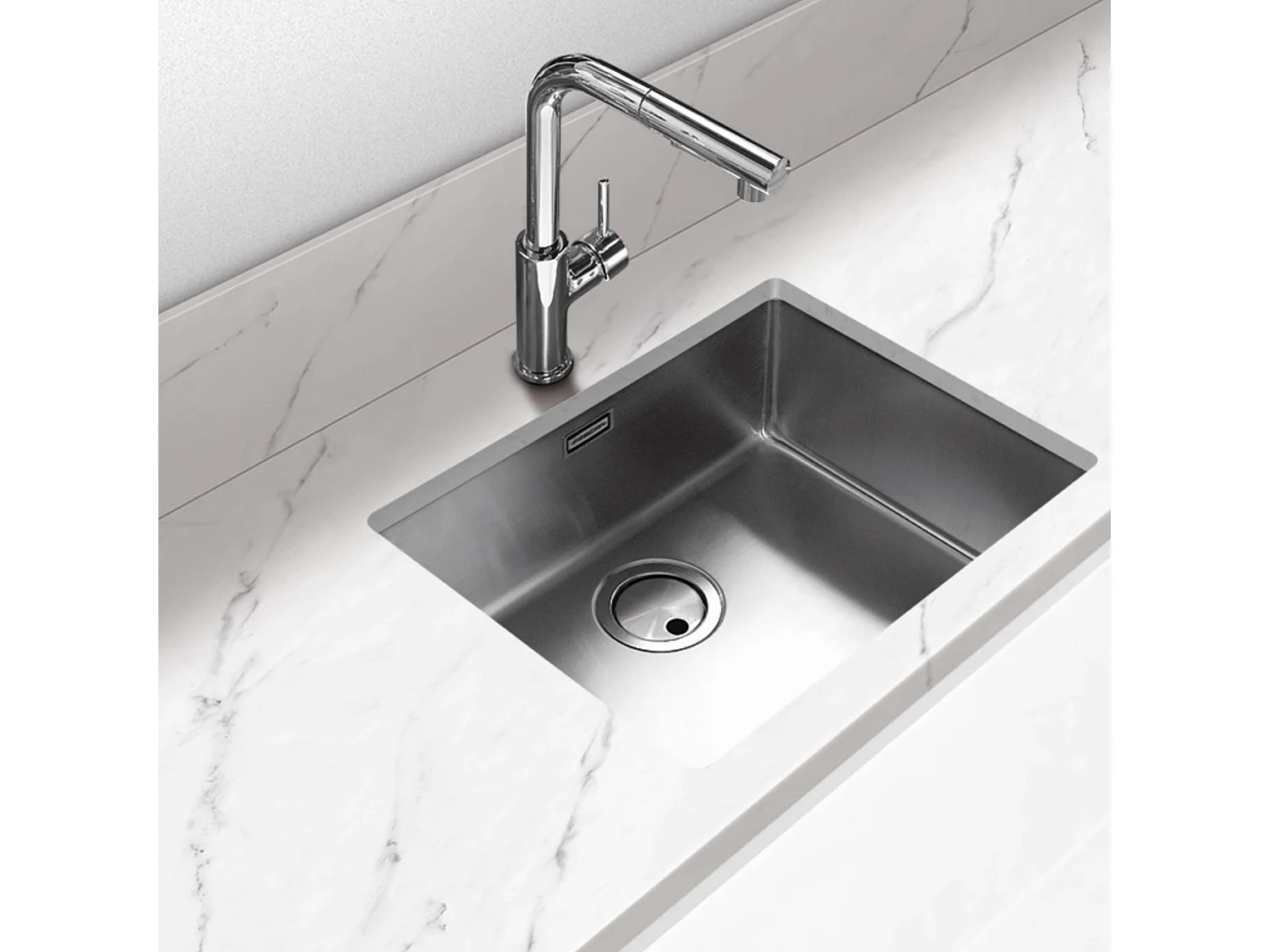 Évier sous-plan 1 Cuve 50x40x20cm R25mm - Acier inox 18/10 -  ZNTop FRÉCAN