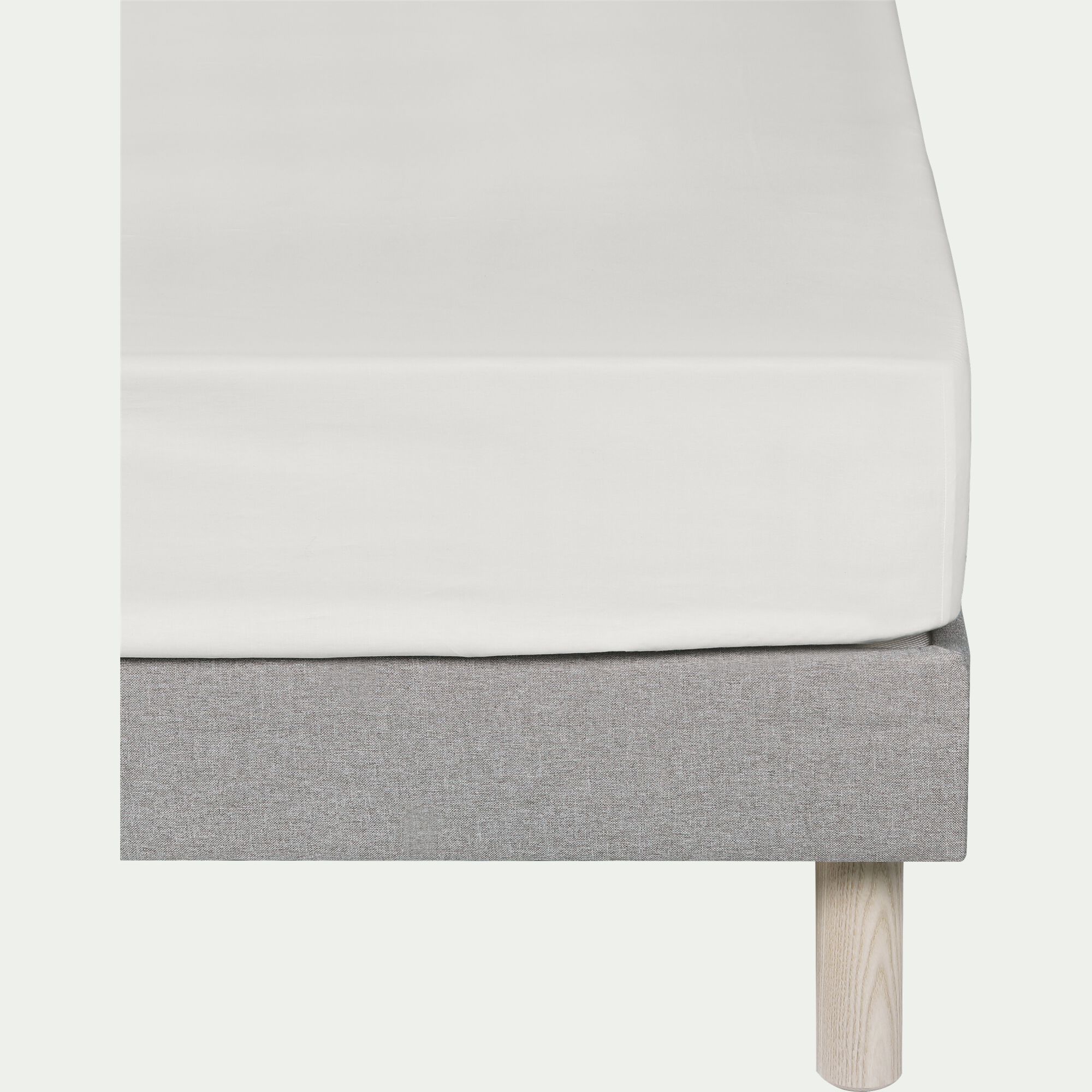 CALANQUES - Drap housse en coton 160x200cm B30cm - blanc ventoux