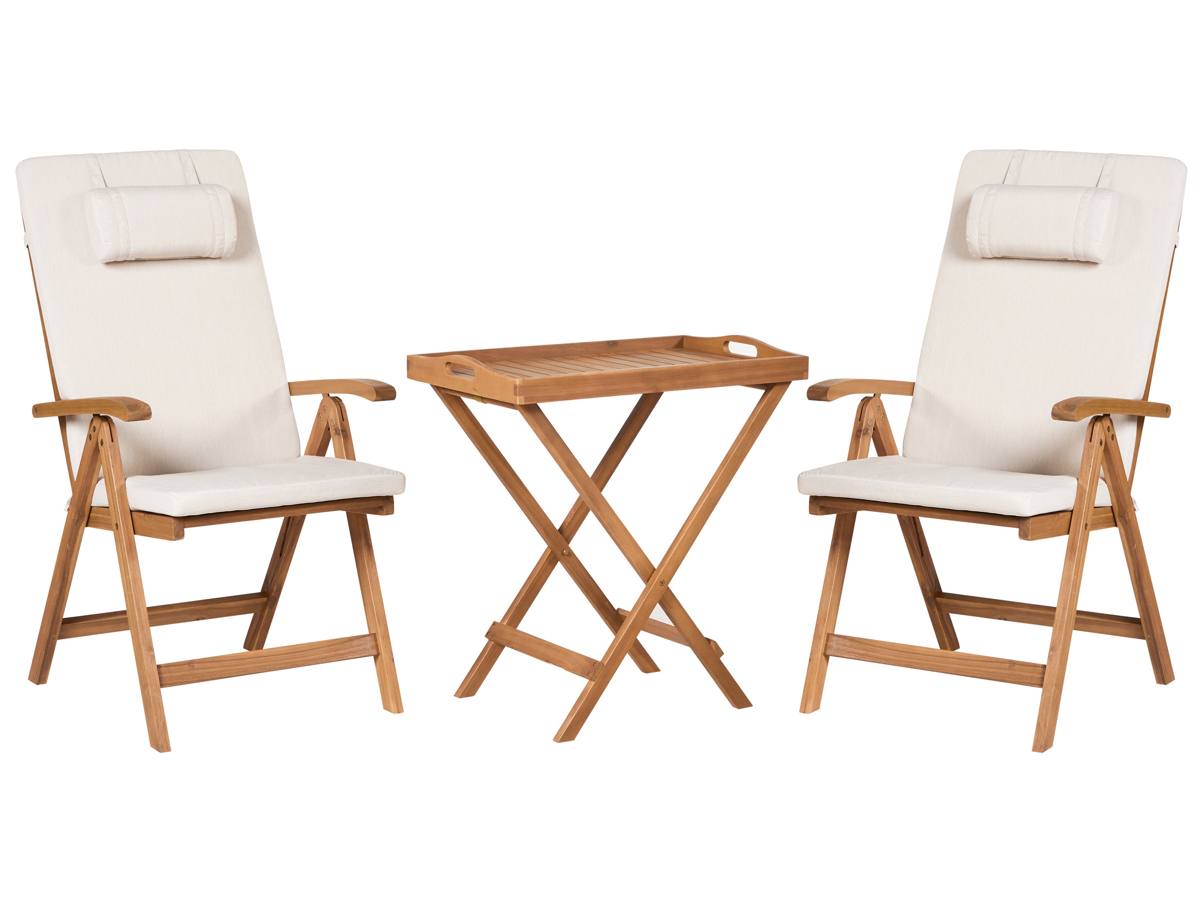 Bistro Set JAVA PREMIUIM Acacia Wood Light Beige