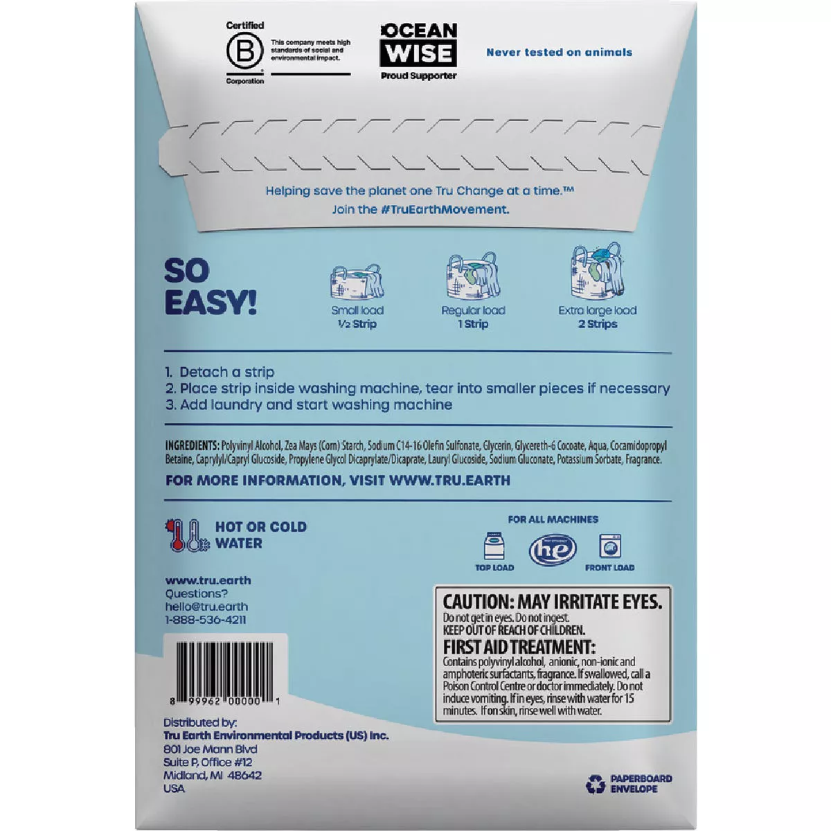 Tru Earth Eco-Strips Fresh Linen Laundry Detergent