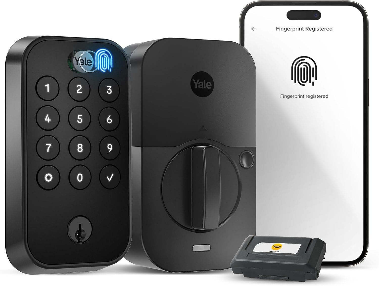 Yale Security Assure Lock 2 Touch Deadbolt  Black Suede Keyed Smart Entry Door Lock with Wi-Fi Connected Keypad and Fingerprint Scanner for Code Entry and Remote Access  YRD410-F-WF1-BSP