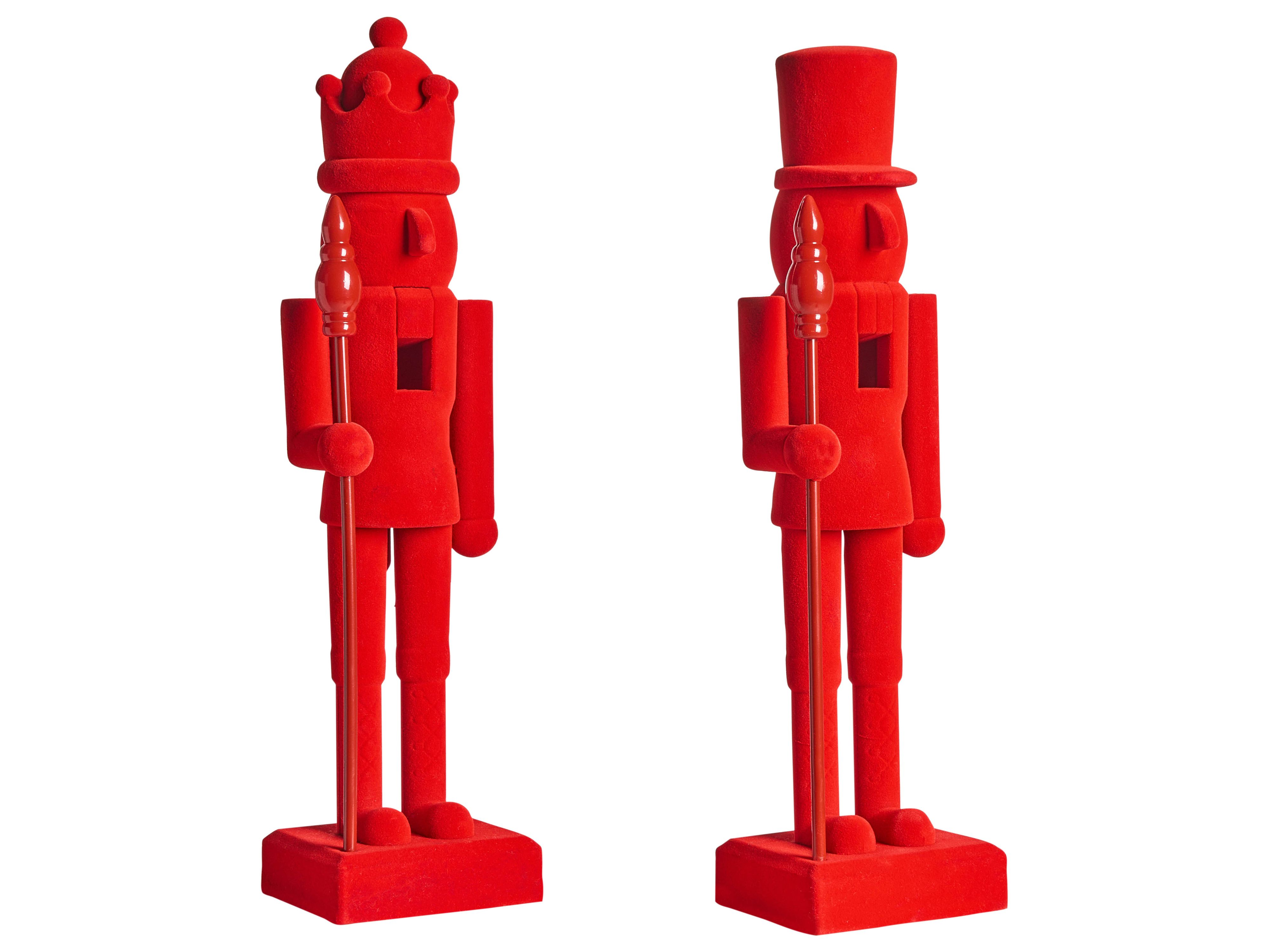 Set of 2 Figurines FLATEY Nutcracker 40 cm Red