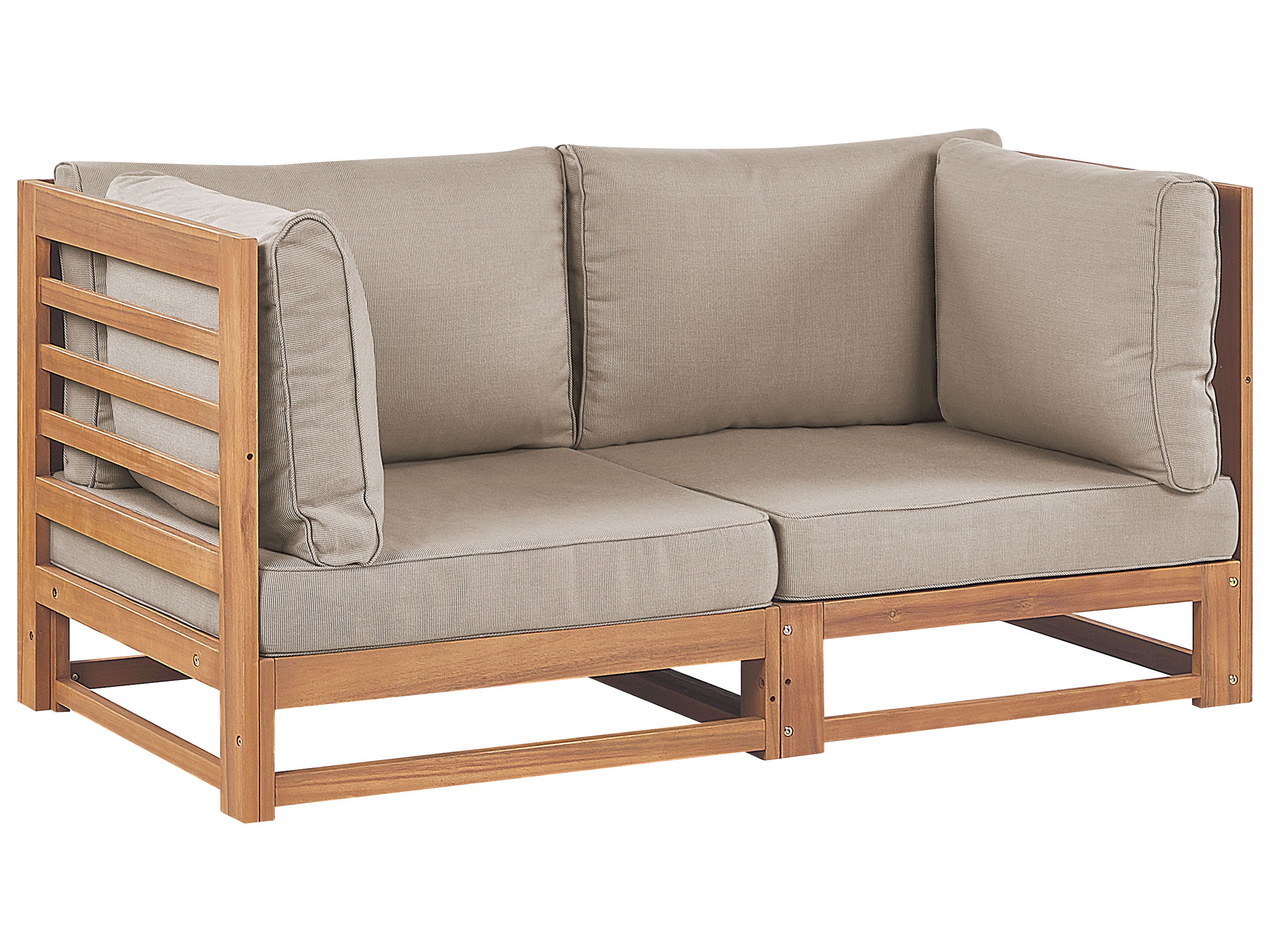 Garden Sofa 2 Seater TRANI Modular Certified Acacia Wood Light Brown