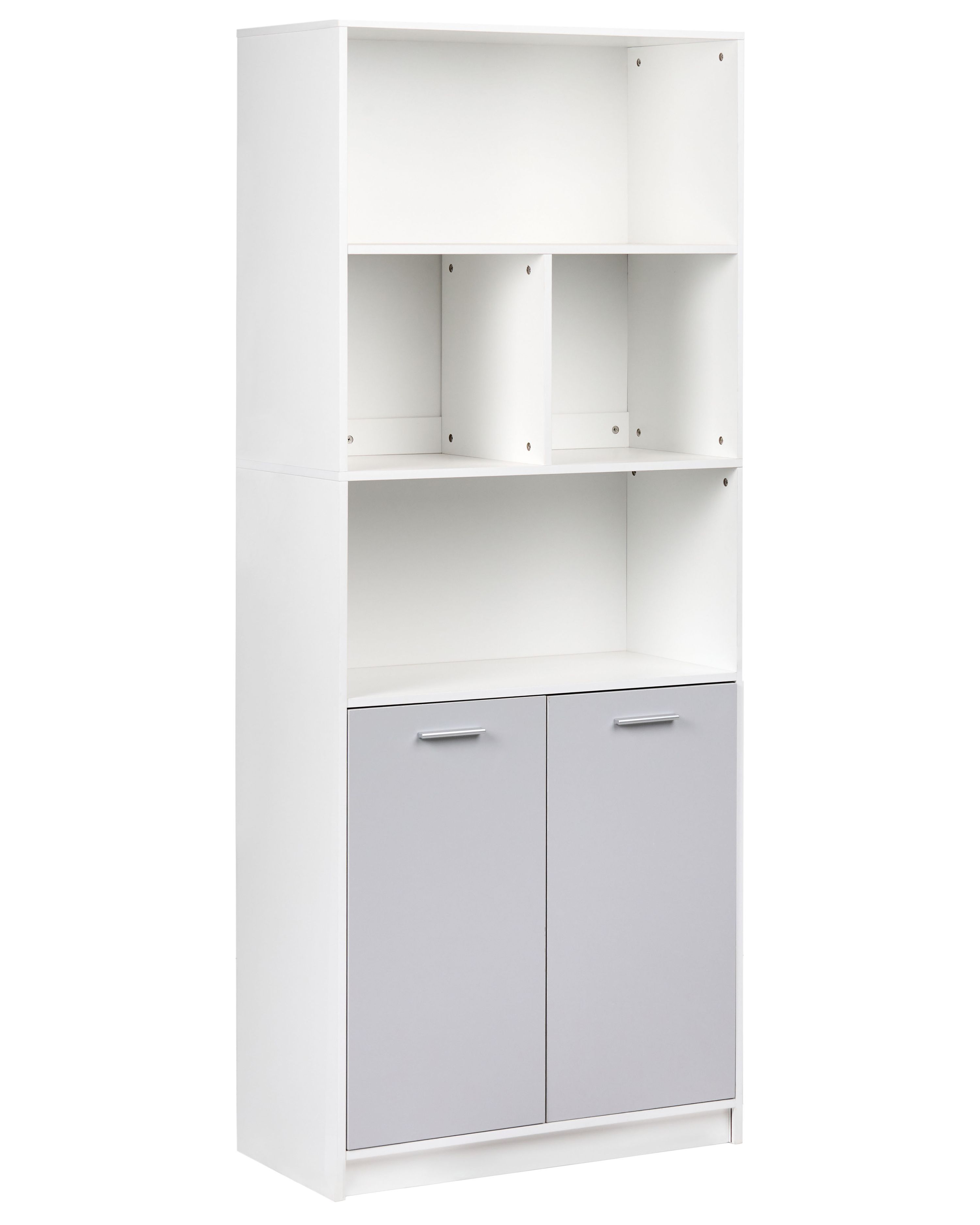 2 Door Bookcase ZEHNA Grey/ White