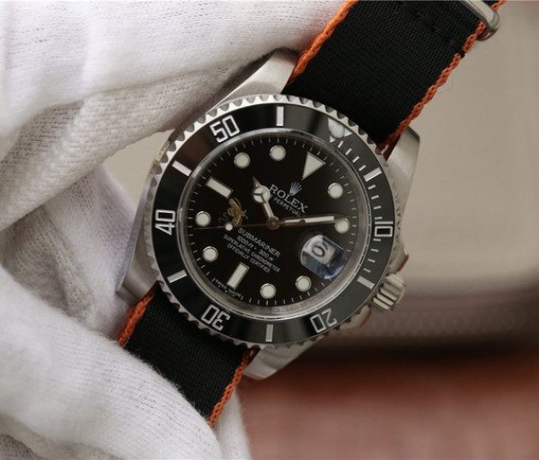 Replica Rolex Submariner 116610 LN Black Ceramic Bee Noob Nylon Strap A2836 - Elite Watch Atelier