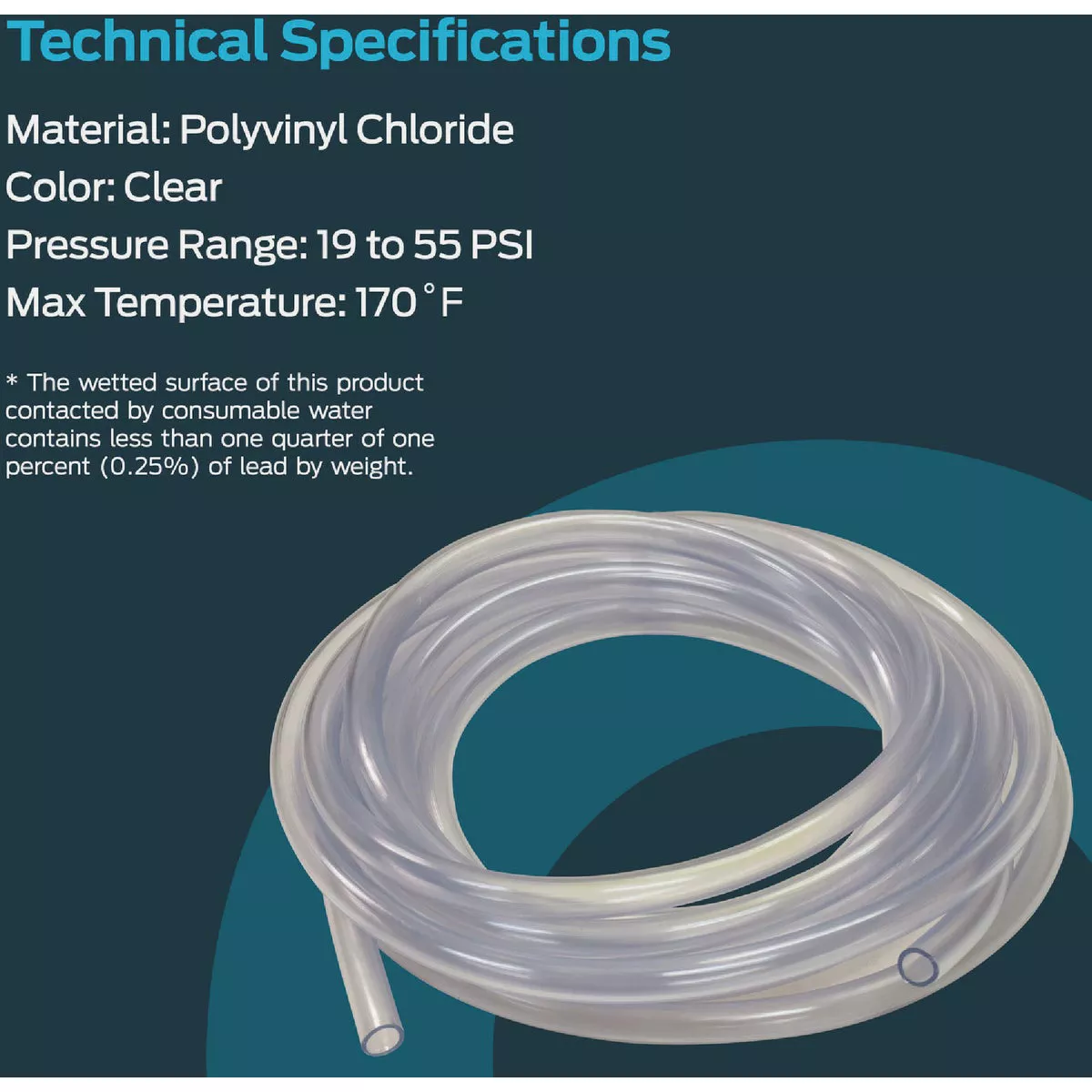 Eastman EZ-Flo 10 Ft. Clear Vinyl Tubing 5/8 In. ID x 3/4 In. OD