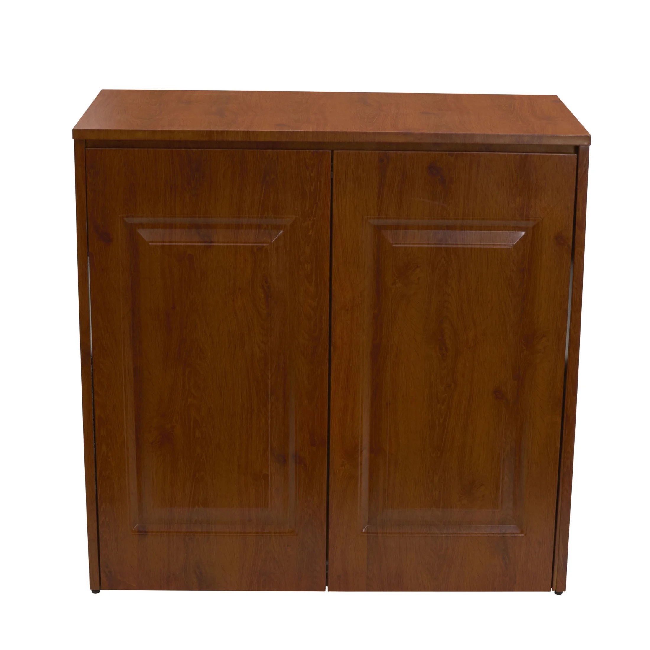 Household Essentials Double Hamper Cabinet, Metal Exterior and Removable Polyester Bags, Dual Compartments for Sorting, Faux Wood Grain - Image 5