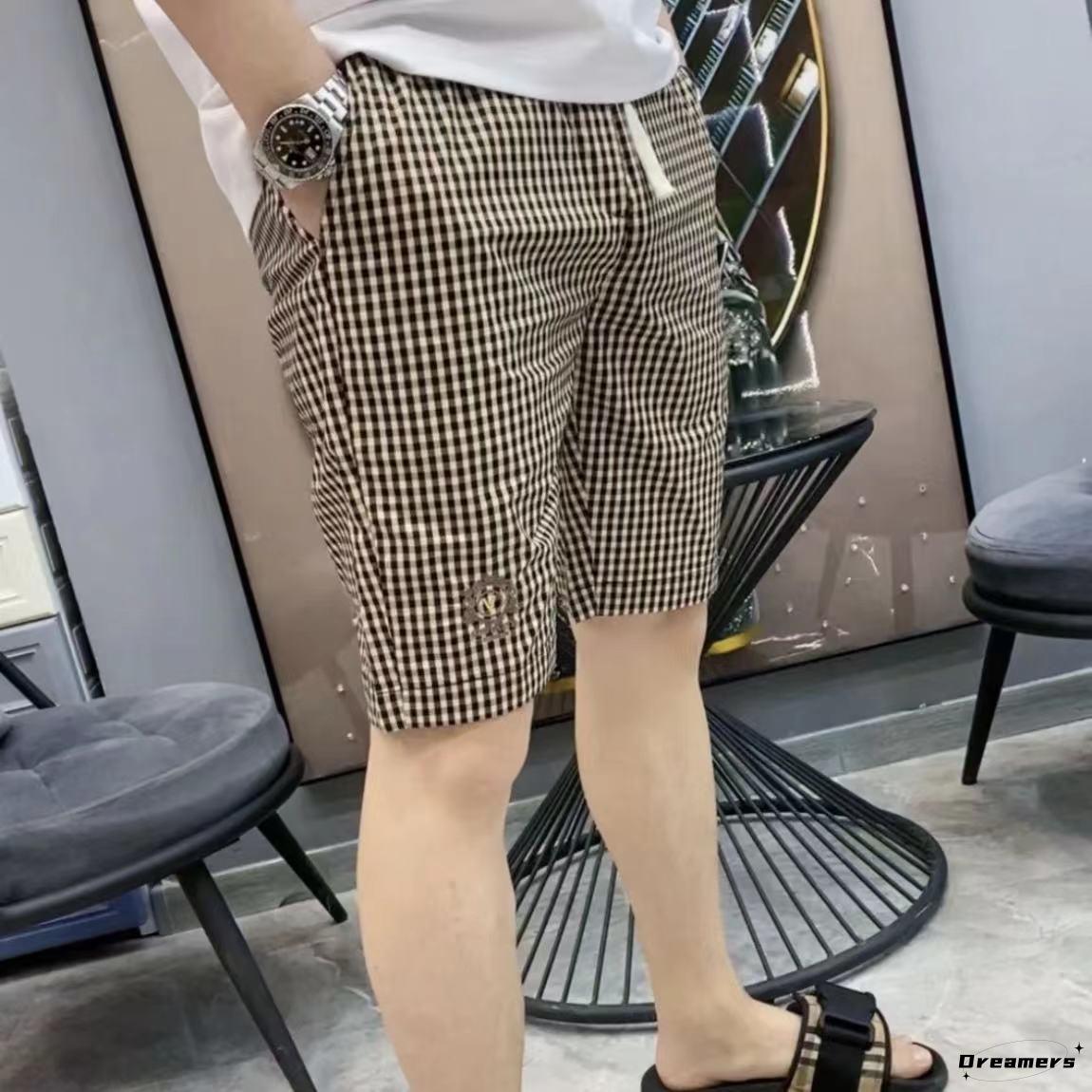 Summer trendy versatile sports casual men's shorts, thin loose-fitting Chinese-style beach shorts for outdoor wear