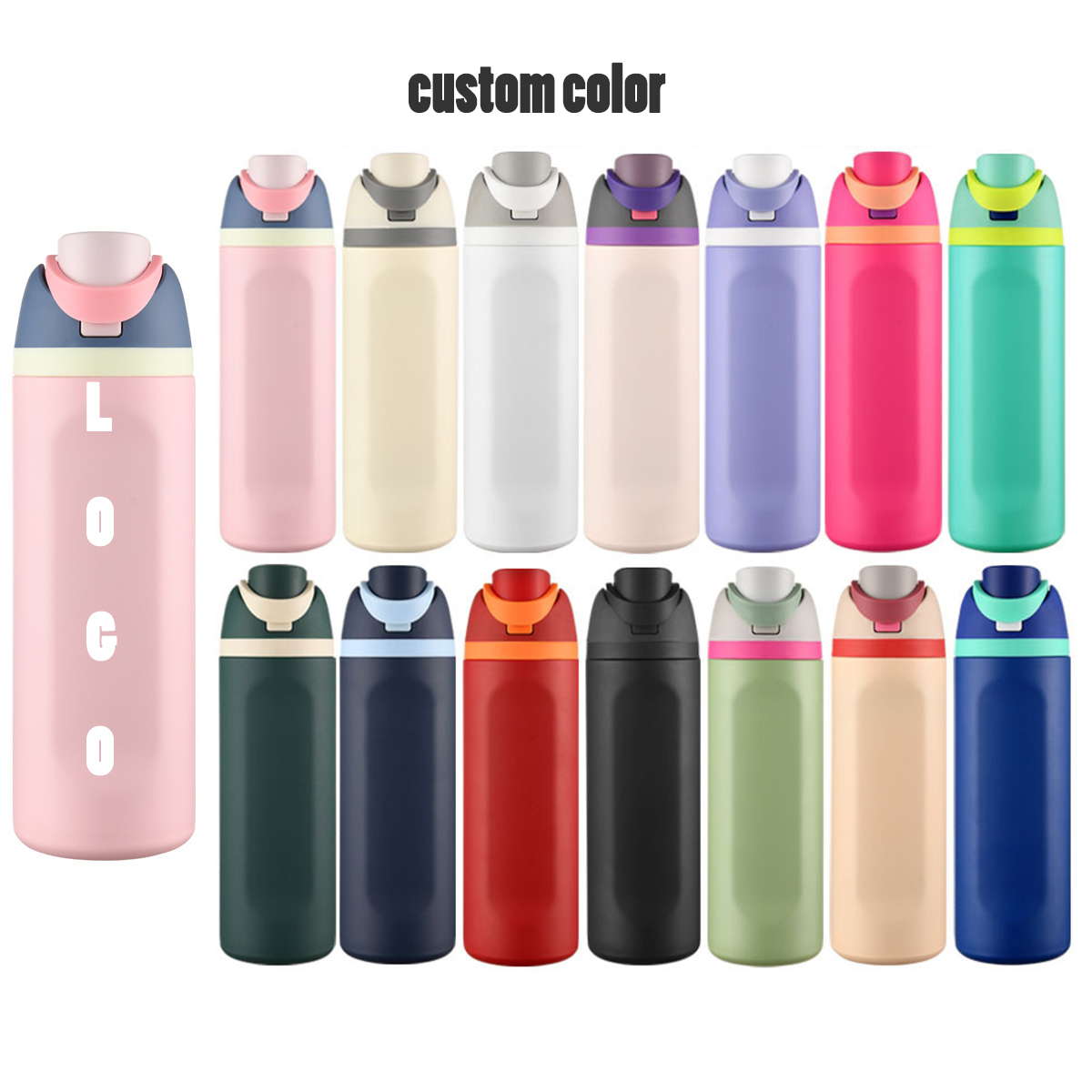 Stainless Steel Vacuum Insulated Cup Double-Drink Lid Customizable Logo Modern Minimalism Design for Women Outdoor Sports