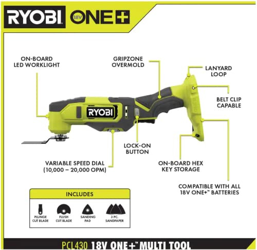 RYOBI ONE+ PCL1600K2 18V Cordless 6-Tool Combo Kit - Image 4