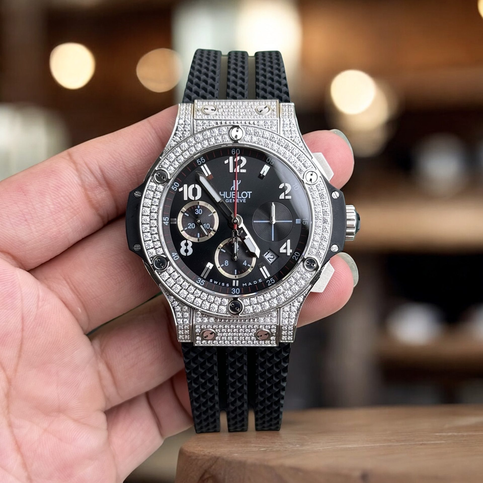 Hublot Rep 11 Watch Big Bang Chronograph Diamonds 44mm - Elite Watch Atelier