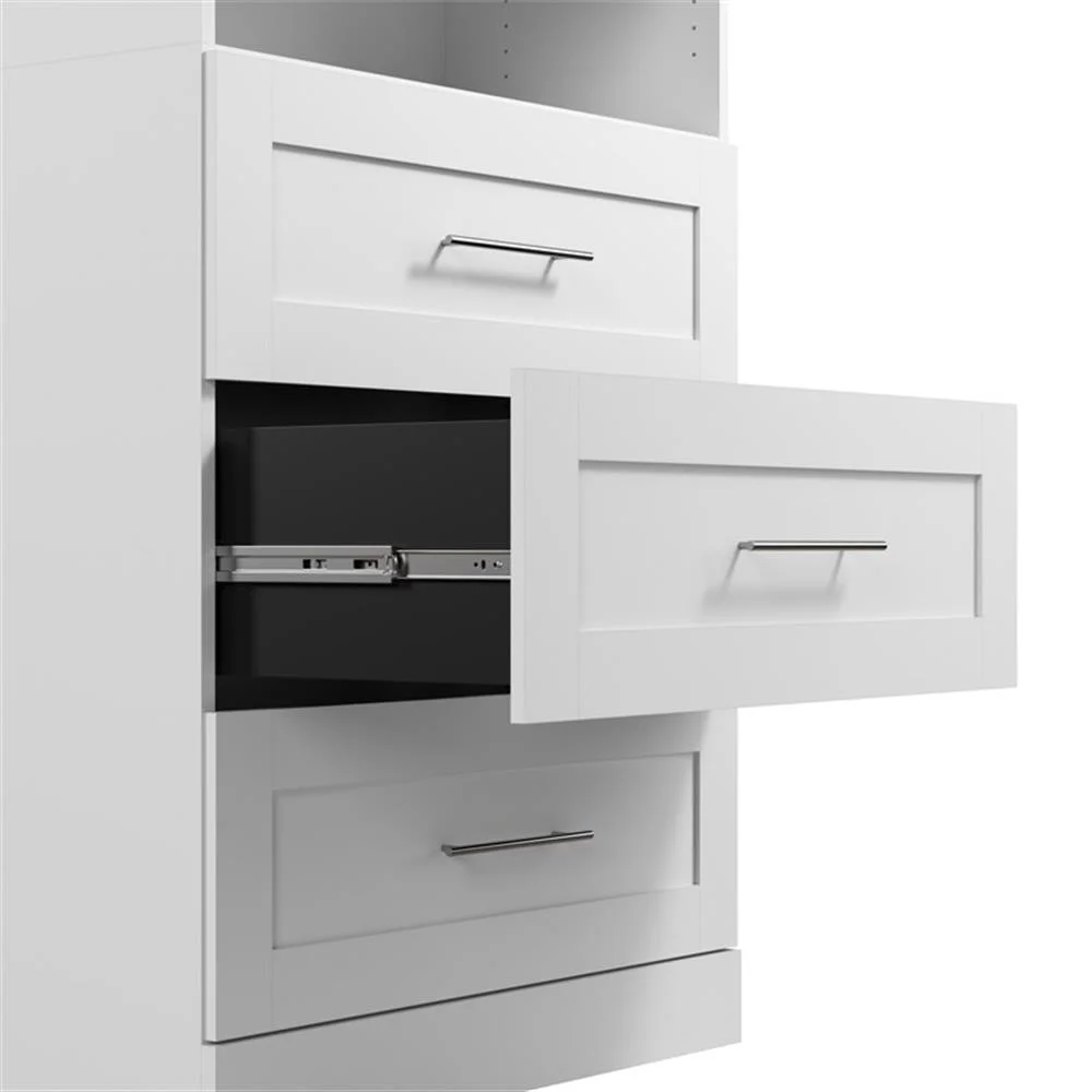 Bestar Pur 86W Closet Organizer System in White - Engineered Wood - Image 8