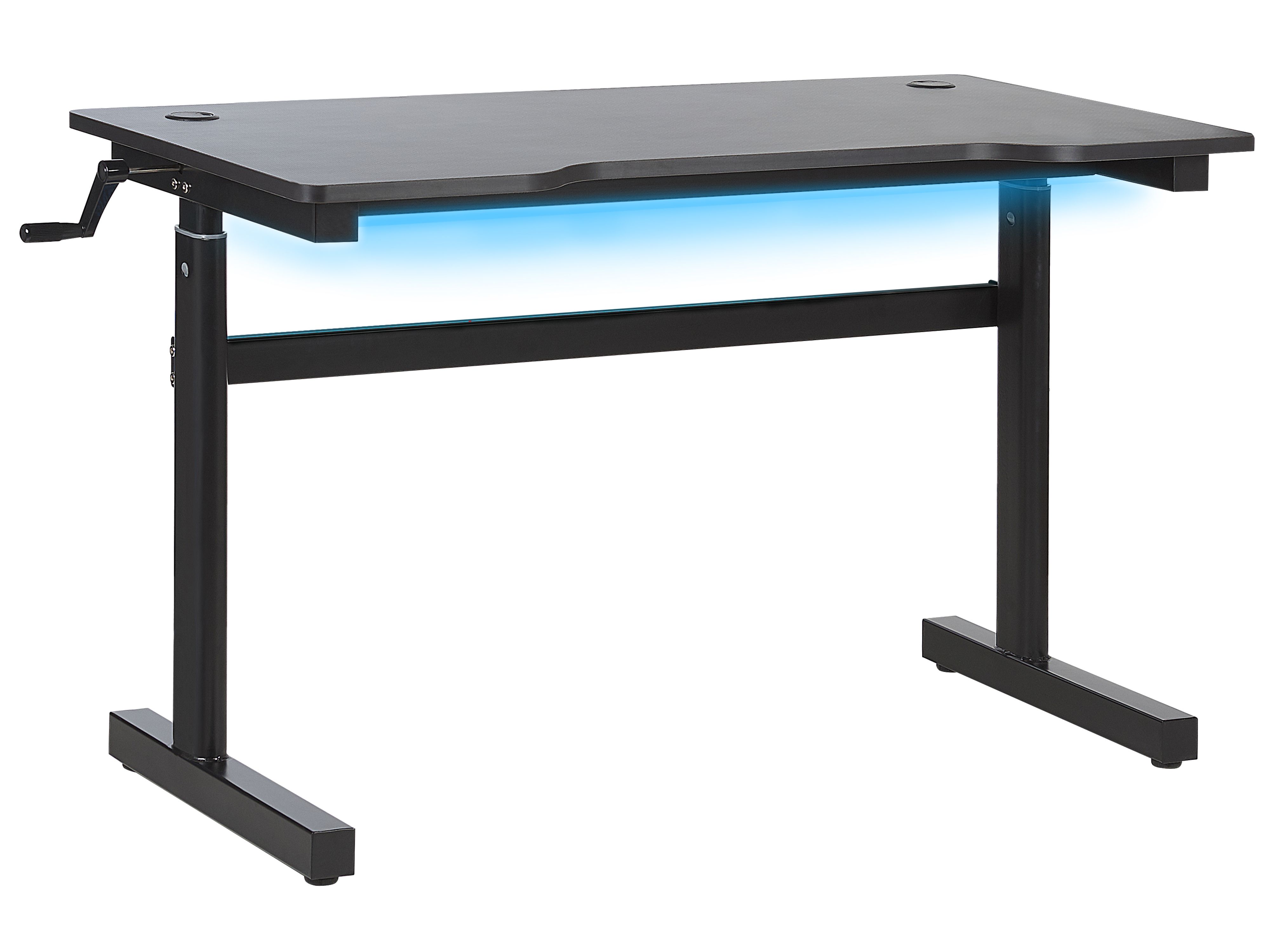 Manual Adjustable Gaming Desk DURBIN Black 120 cm 60 cm RGB LED