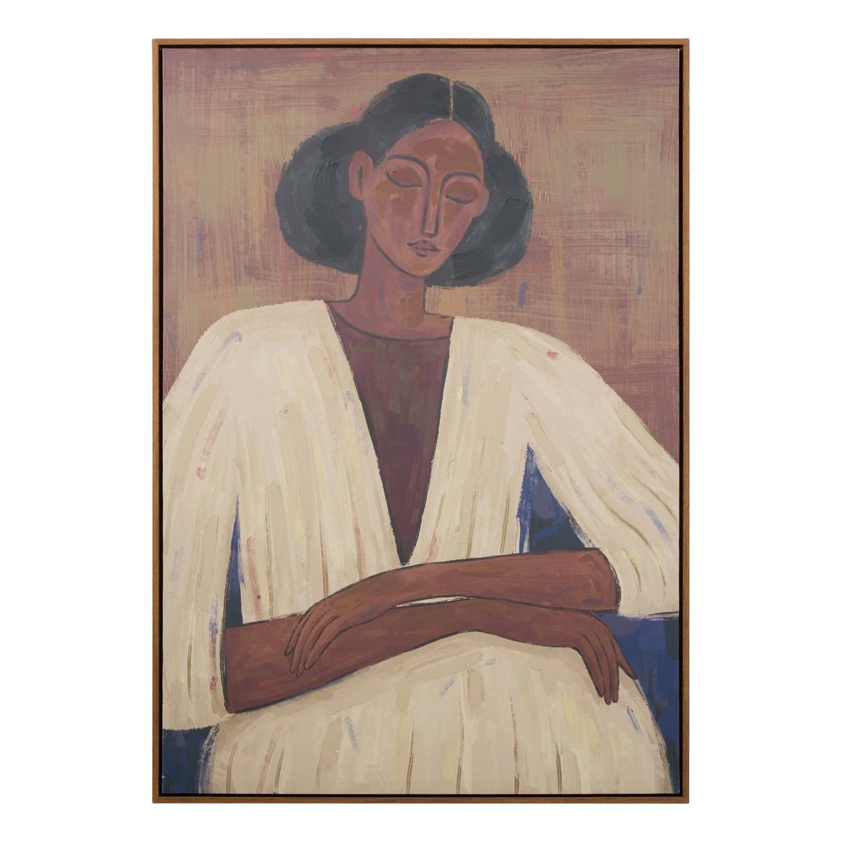 Framed Painting 'Aicha' Brown, 70x100 cm