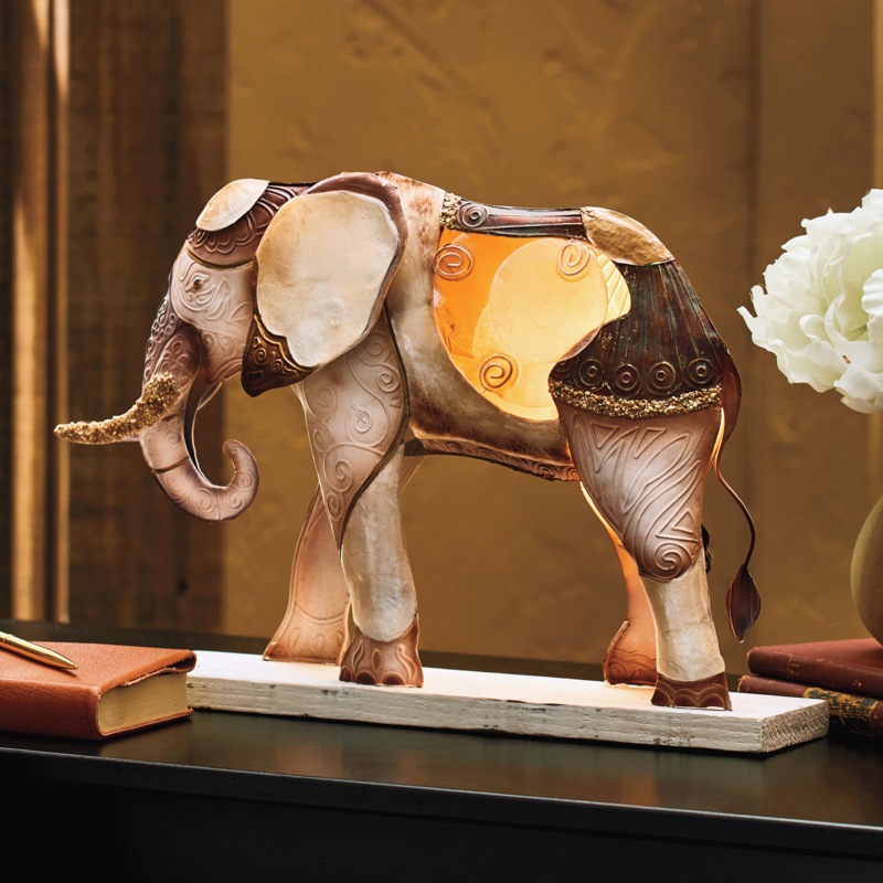 Capiz Elephant Lamp - MIDNIGHT VELVET CATALOG