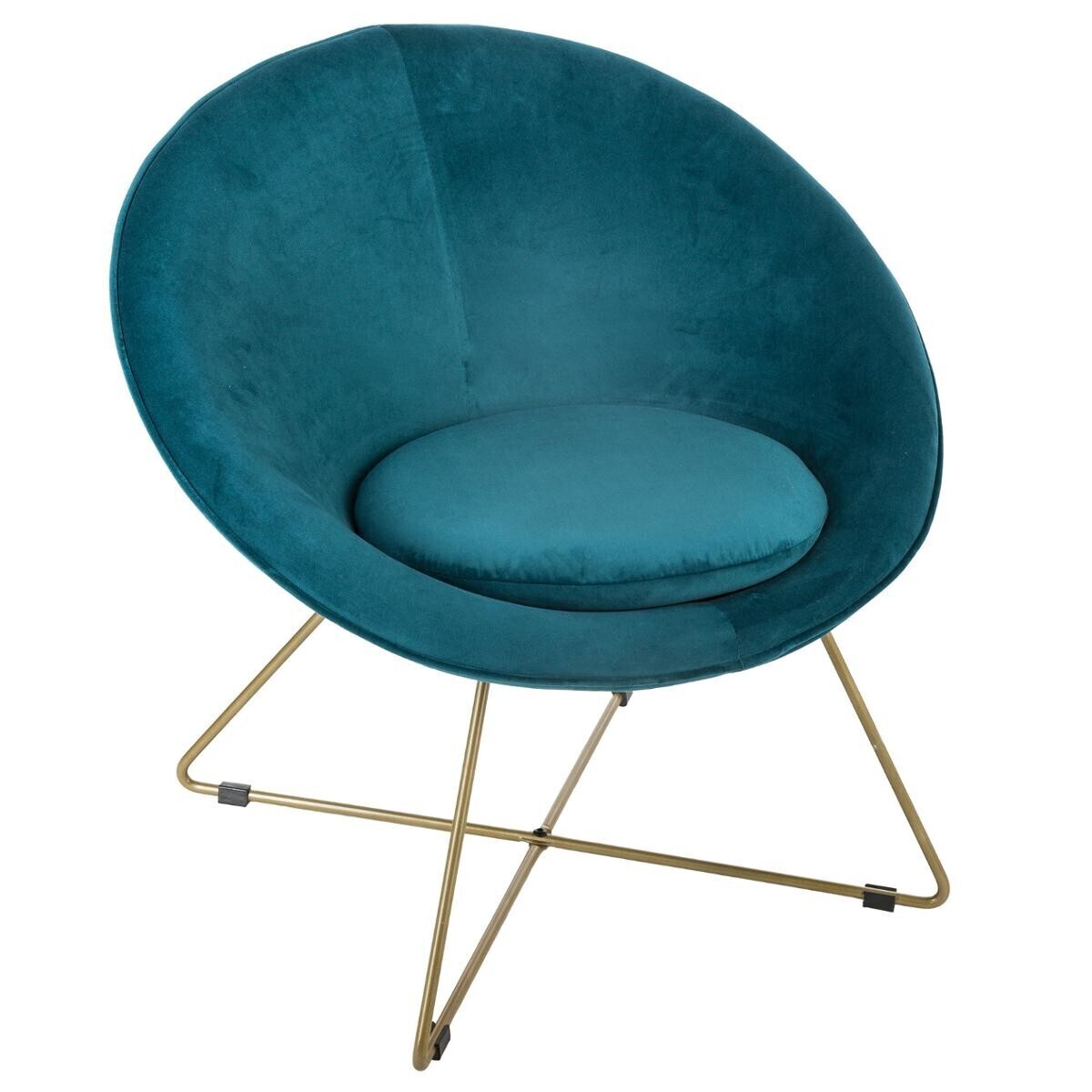 Armchair Evan" Velvet, Duck Blue