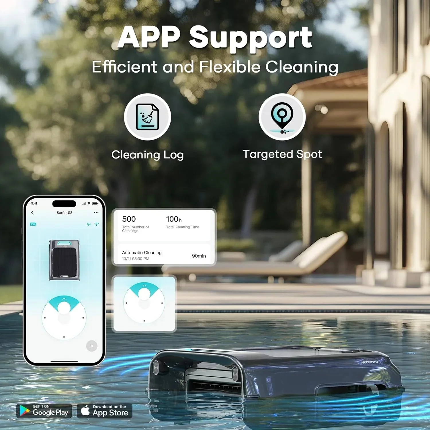 AIPER Solar Pool Skimmer, Gray - Surfer S2 - Image 4 AIPER Solar Pool Skimmer, Gray - Surfer S2 - Image 4