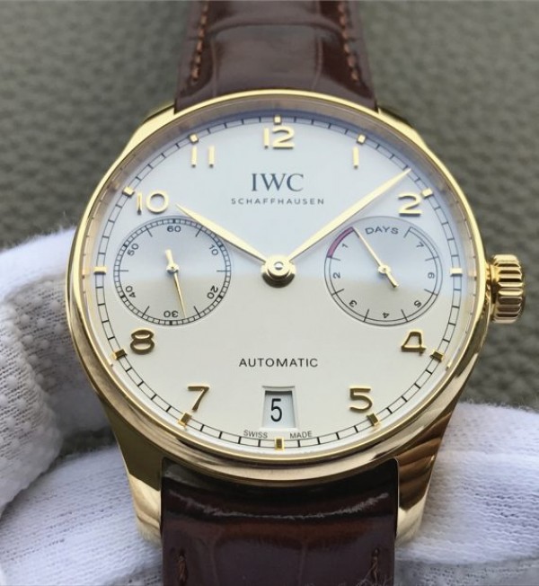 Replica IWC ZF Portuguese IW500101 YG White Dial Leather Strap A52010 - Top club