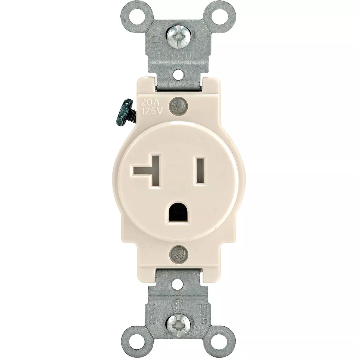 Leviton 20A Light Almond Commercial Grade 5-20R Tamper Resistant Single Outlet